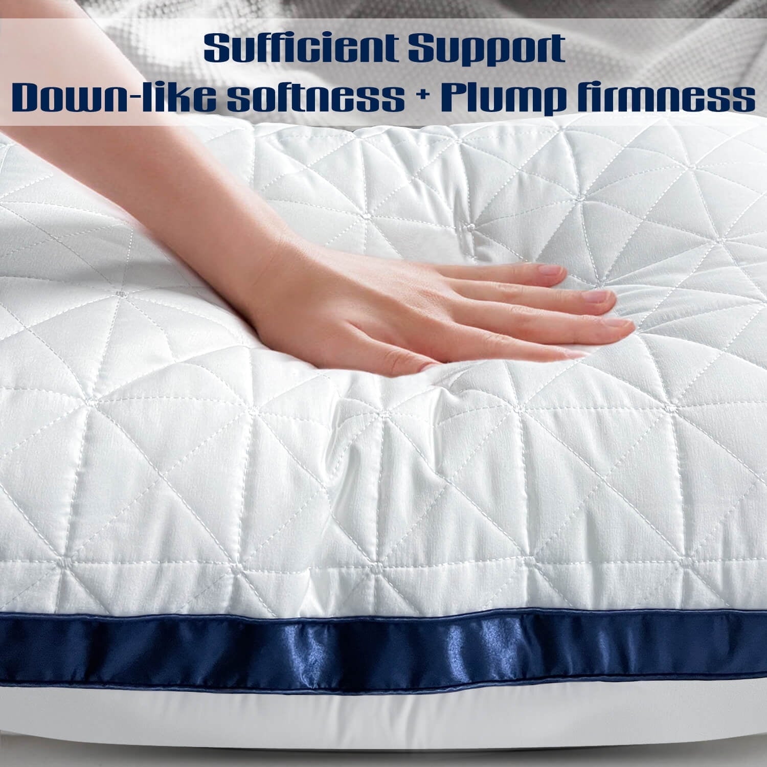 Hotel Collection King Size Pillows Set of 2 - Cooling Hotel Luxury Bed Pillows for Sleeping 2 Pack, Supportive Breathable Down Alterna... - Ergonomic Memory Foam Pillow for Neck Pain Support Detail