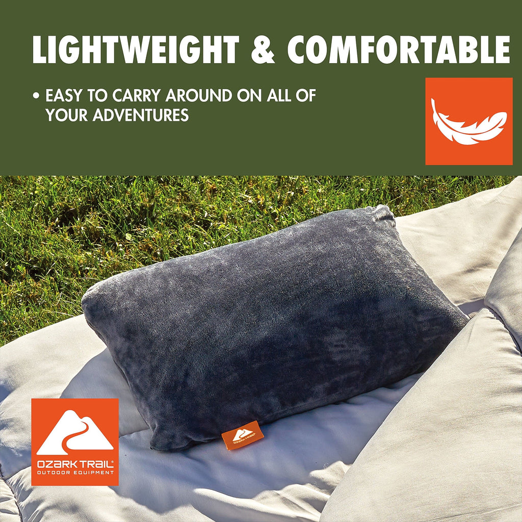 Hotel Collection Dark Grey Memory Foam Camping Pillow for Adults - Ergonomic Memory Foam Pillow for Neck Pain Support Detail