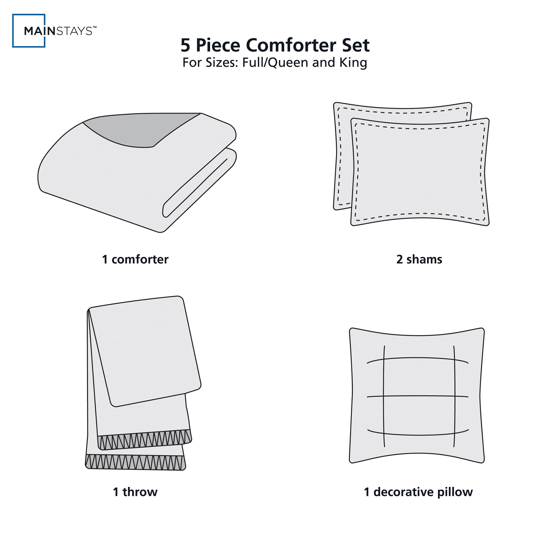 Hypoallergenic Cloud 5-Piece Papyrus Beige Waffle Comforter Set, Full/Queen - Hypoallergenic Ultra-Fluffy Quilt for Winter Detail