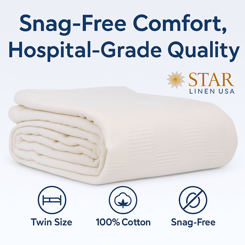 Decorative Knitted Hospital Thermal Blanket Throw Snag Free | 100% Cotton | Twin 66"x90" | White (1) - Cozy Fleece Throw Blanket for Couch & Bed Detail