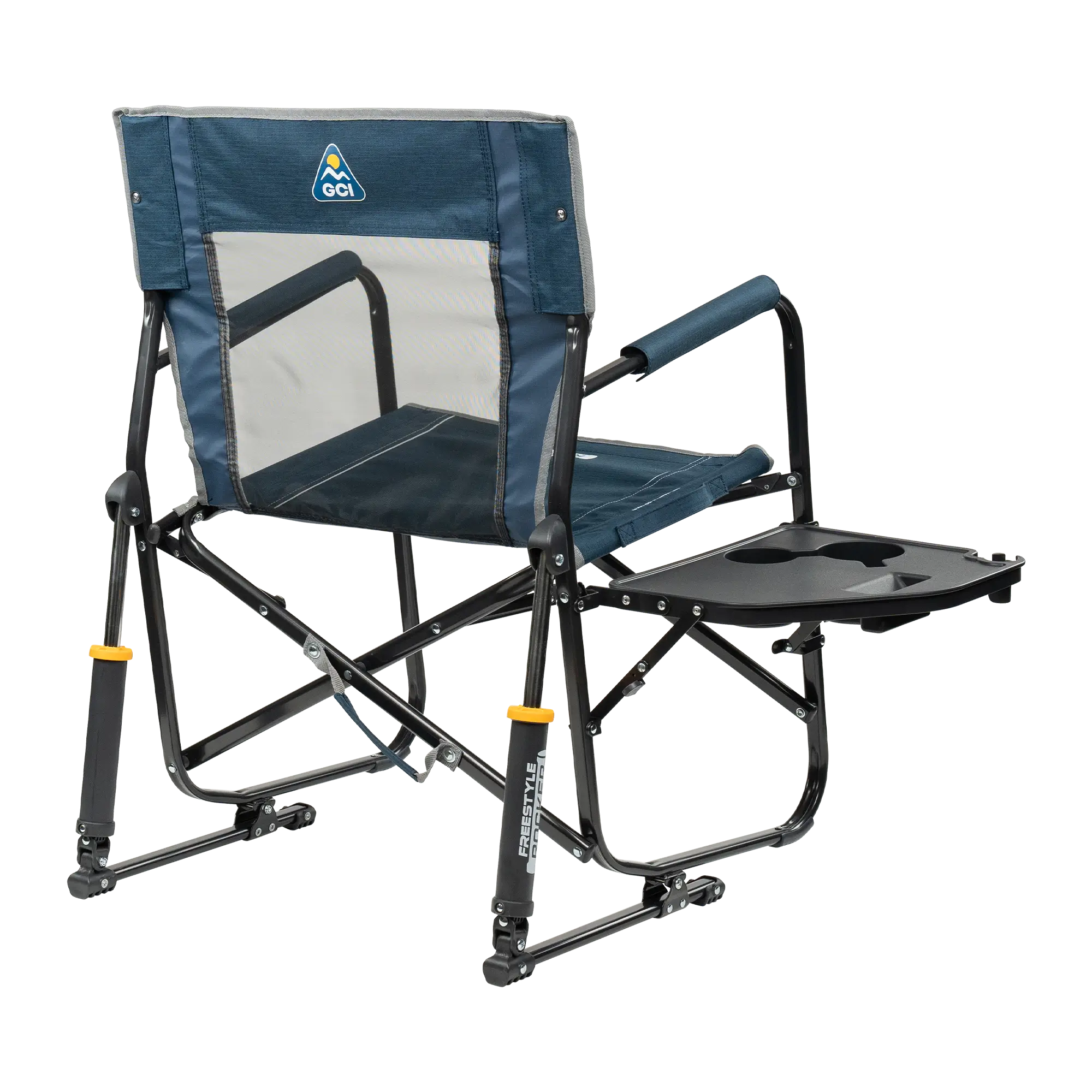 Patented Spring-Action Freestyle Rocker with Side Table - Choice 853 - RoadTrip Rocker Smooth Motion Camp Chair Detail