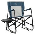 Patented Spring-Action Freestyle Rocker with Side Table - Choice 853 - RoadTrip Rocker Smooth Motion Camp Chair - Heathered Indigo