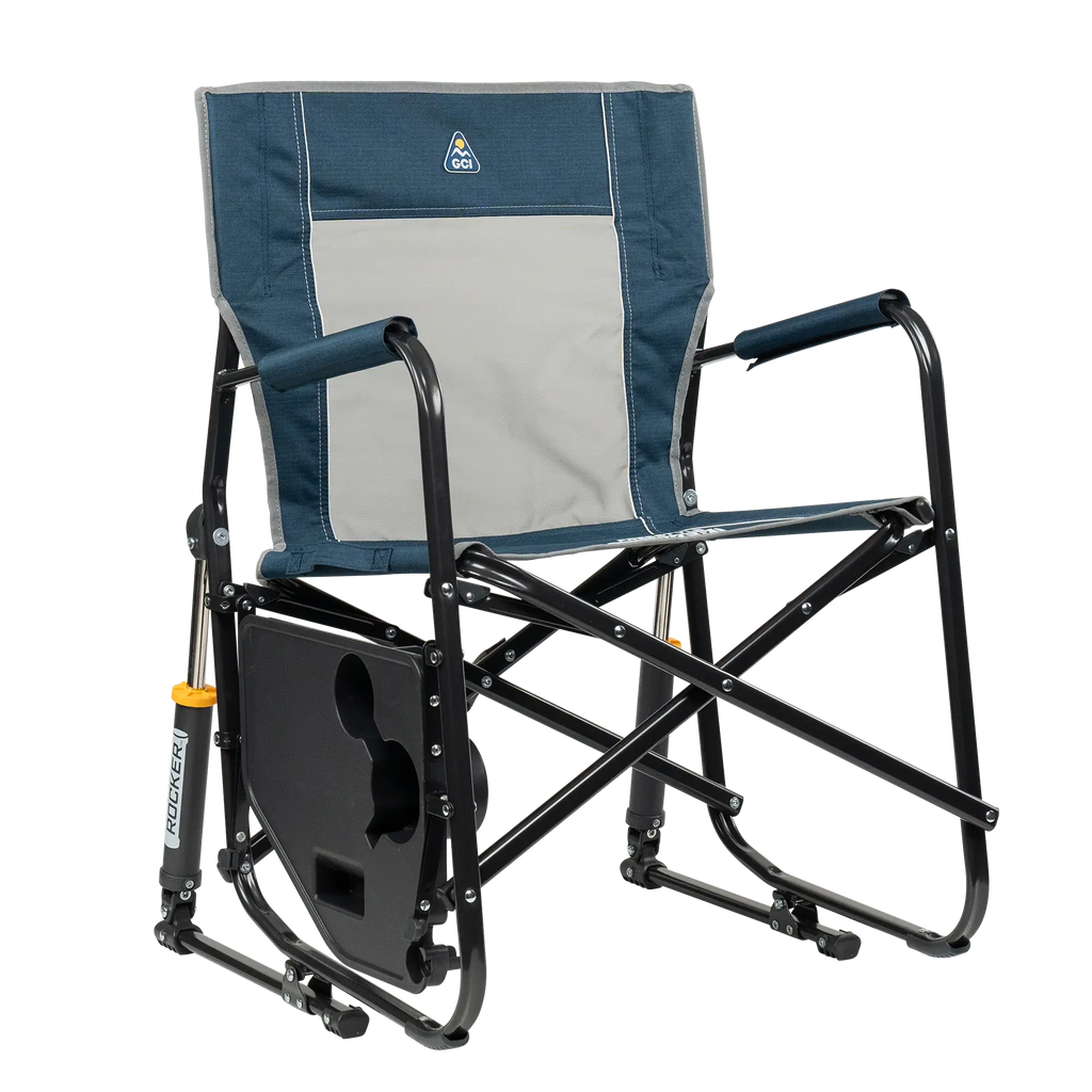Patented Spring-Action Freestyle Rocker with Side Table - Choice 853 - RoadTrip Rocker Smooth Motion Camp Chair Detail