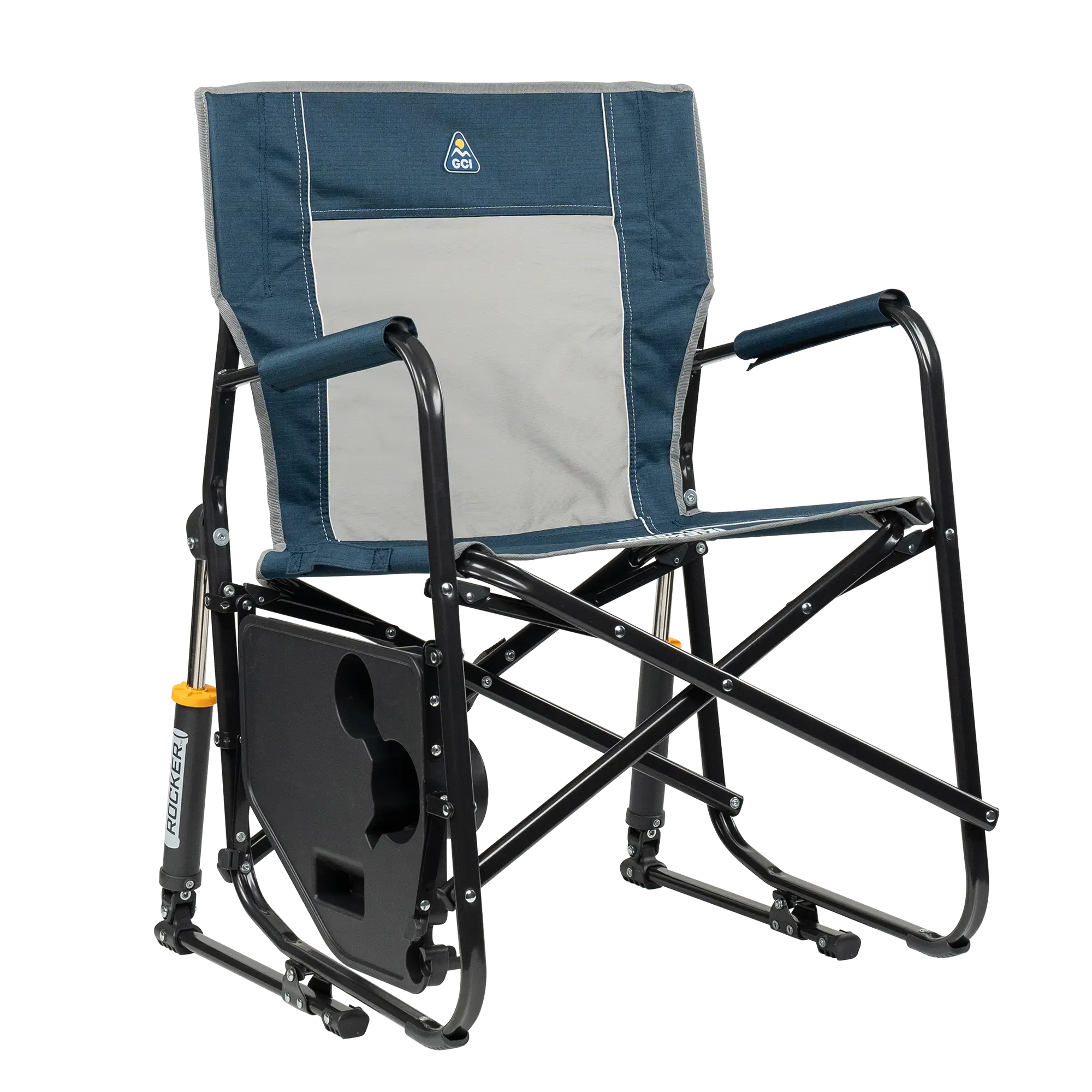 Patented Spring-Action Freestyle Rocker with Side Table - Choice 853 - RoadTrip Rocker Smooth Motion Camp Chair Detail