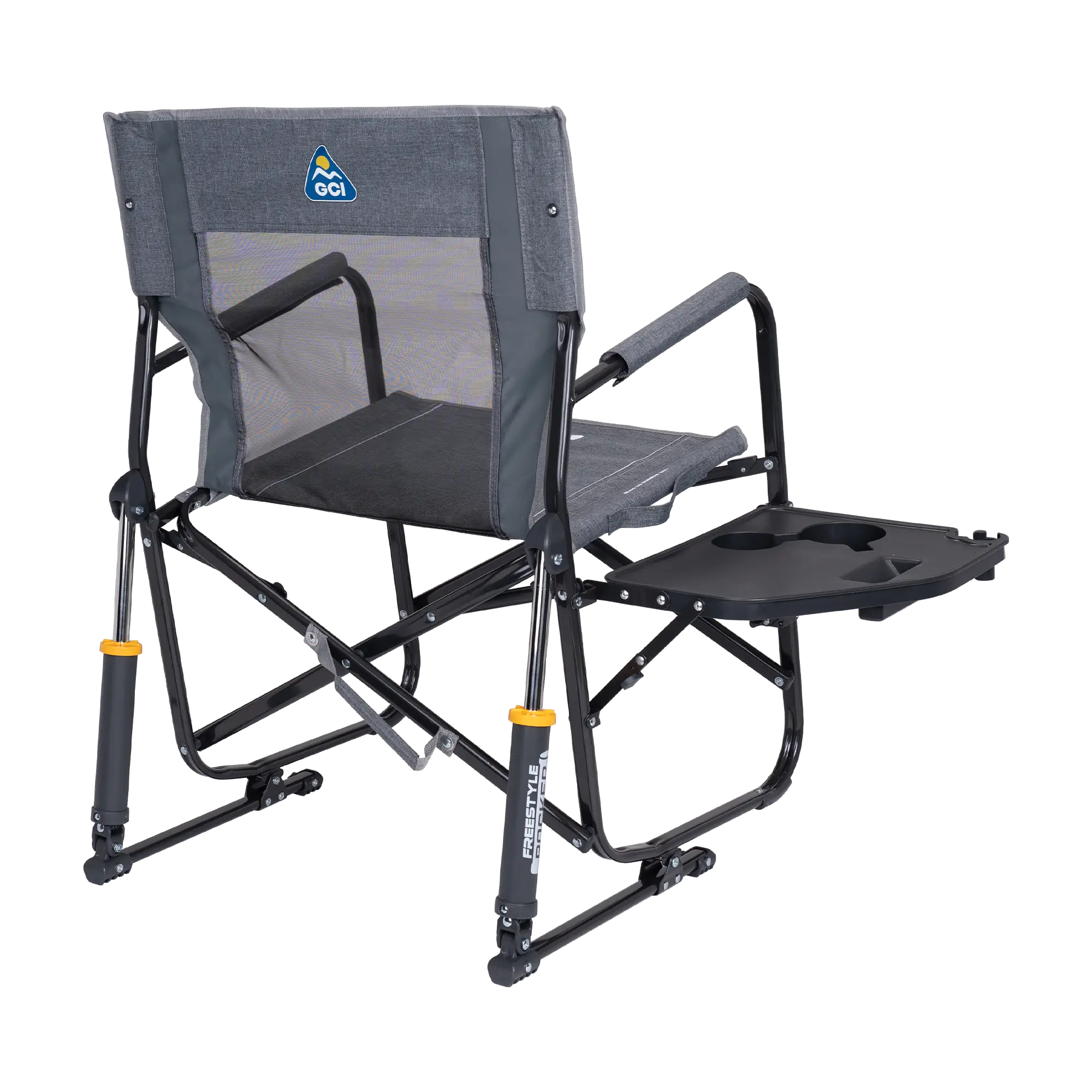 Patented Spring-Action Freestyle Rocker with Side Table - Choice 853 - RoadTrip Rocker Smooth Motion Camp Chair Detail
