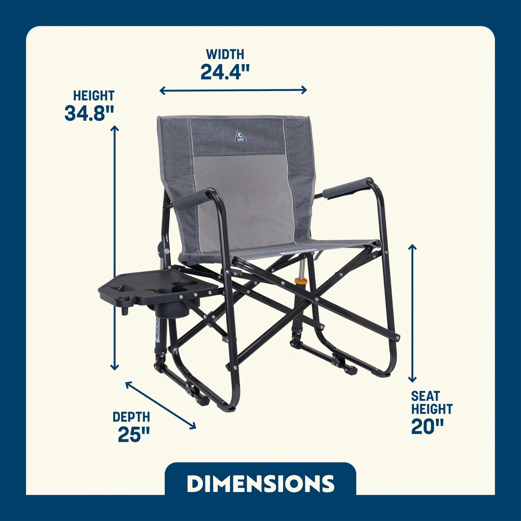 Patented Spring-Action Freestyle Rocker with Side Table - Choice 853 - RoadTrip Rocker Smooth Motion Camp Chair Detail
