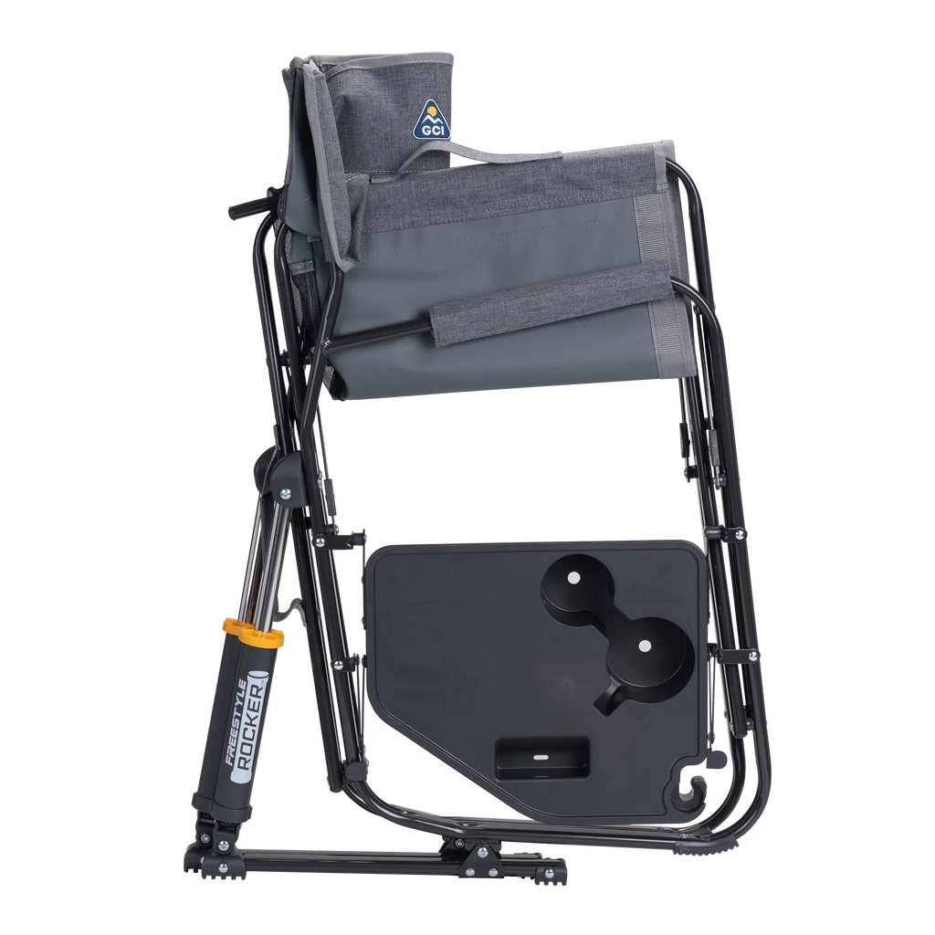 Patented Spring-Action Freestyle Rocker with Side Table - Choice 853 - RoadTrip Rocker Smooth Motion Camp Chair Detail