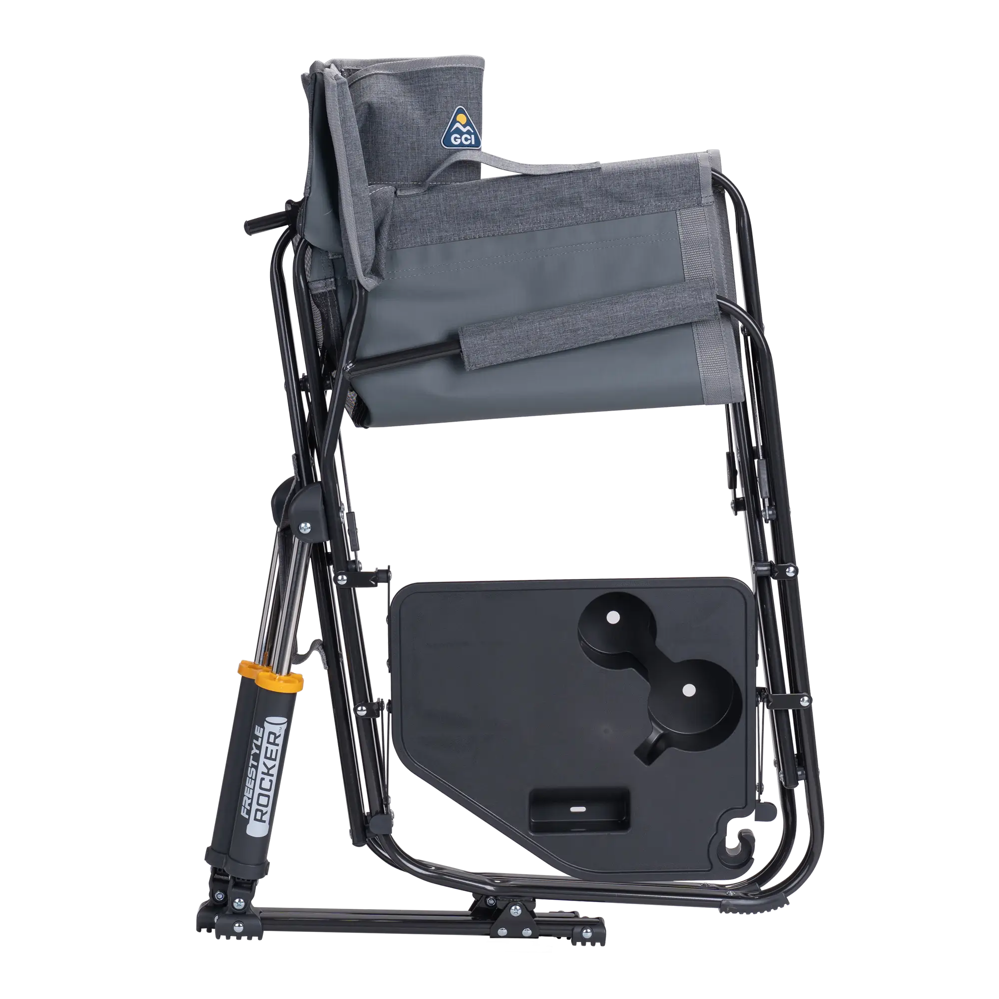 Patented Spring-Action Freestyle Rocker with Side Table - Choice 853 - RoadTrip Rocker Smooth Motion Camp Chair Detail
