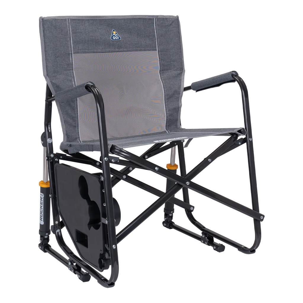 Patented Spring-Action Freestyle Rocker with Side Table - Choice 853 - RoadTrip Rocker Smooth Motion Camp Chair Detail