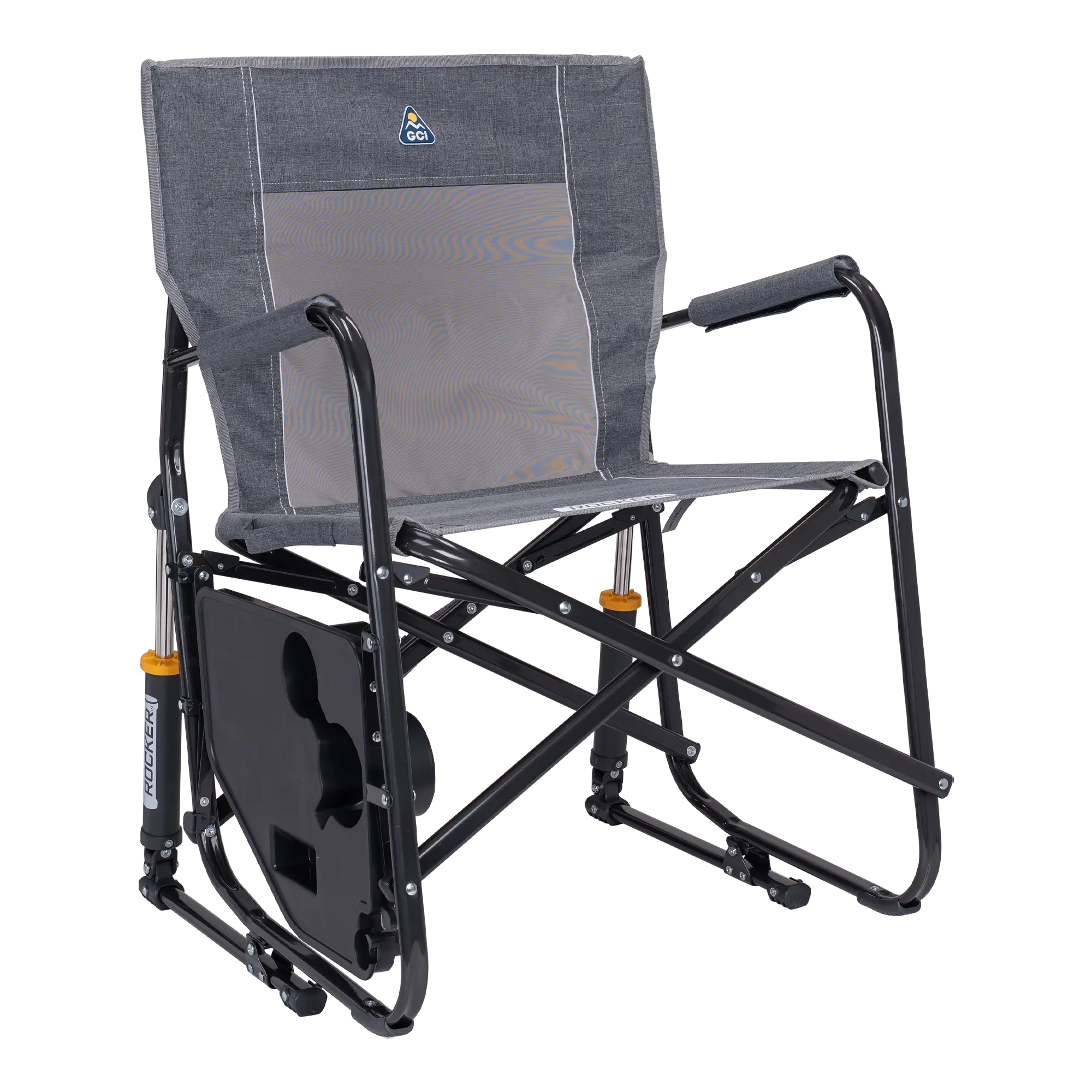 Patented Spring-Action Freestyle Rocker with Side Table - Choice 853 - RoadTrip Rocker Smooth Motion Camp Chair Detail