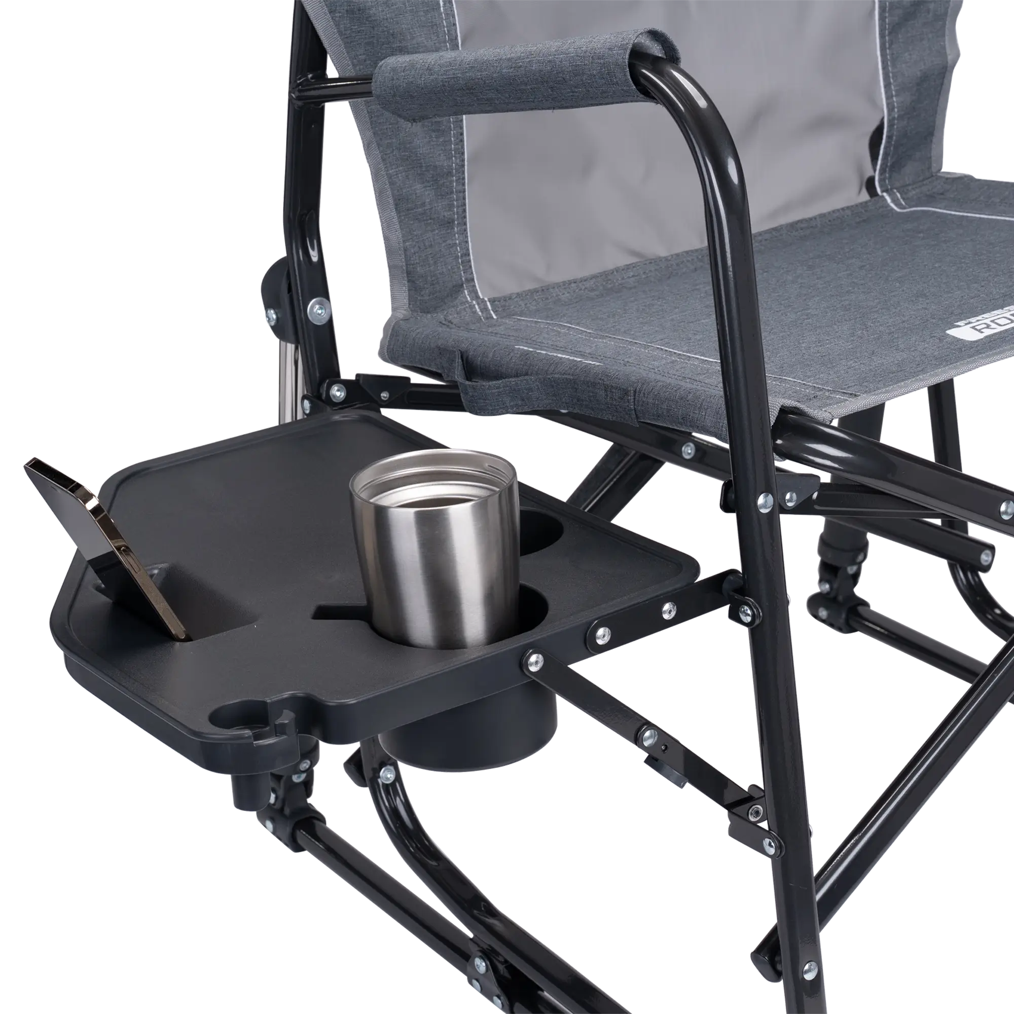 Patented Spring-Action Freestyle Rocker with Side Table - Choice 853 - RoadTrip Rocker Smooth Motion Camp Chair Detail