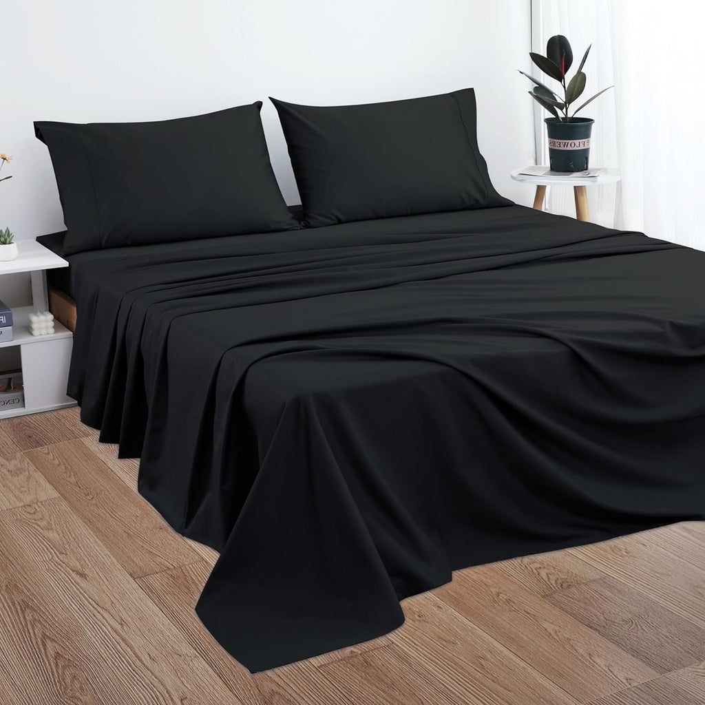 Ultra-Soft Sheet Only, 600 Thread Count 100% Egyptian Top Sheet 1Pcs, Cool & Breathable Bed Sheets Wrinkle, Fade, Stain Resistan... - Cooling Hotel Quality Bedding Sheets and Pillowcases Detail
