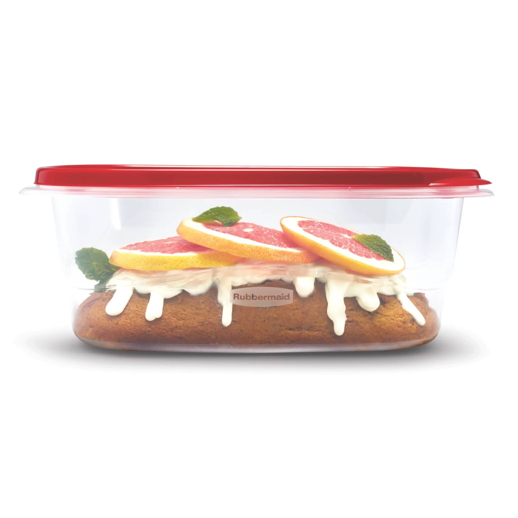 Whimsical Doughnut 8 Cups, 2 Packs, Red, Plastic Deep Rectangle Food Storage Containers - Playful Star & Heart Shaped Geometric NeeDoh Detail