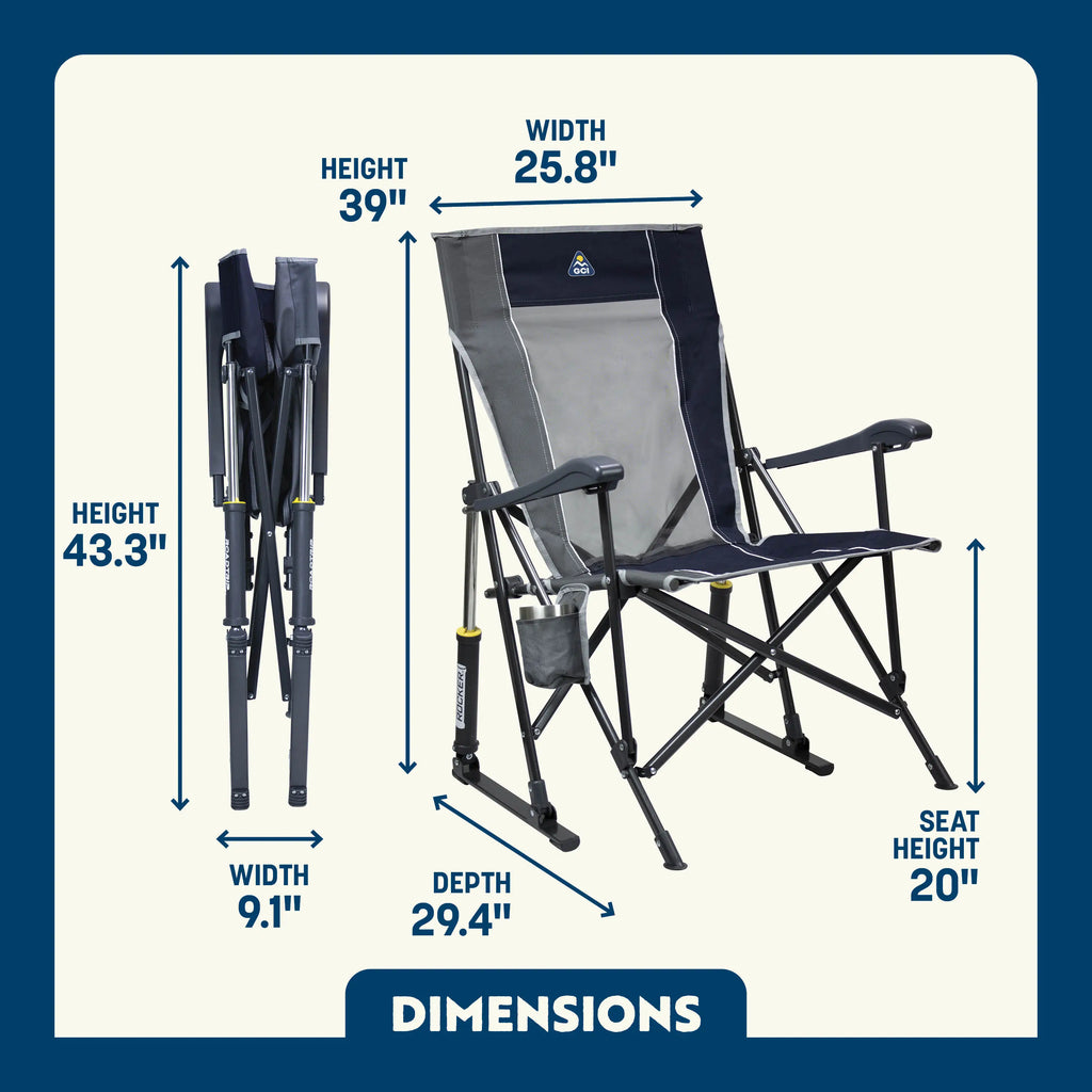 Luxury Camp RoadTrip Rocker - Choice 855 - Patented Spring-Action Rocking Chair for Camping Detail