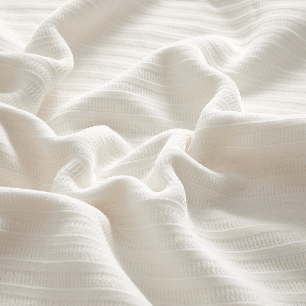 Reversible Sherpa Cozy Chenille Reverse to Plush Soft Couch Throw, Vanilla Dream, Standard Size - Luxury Knitted Decorative Throw Blanket with Fringes Detail