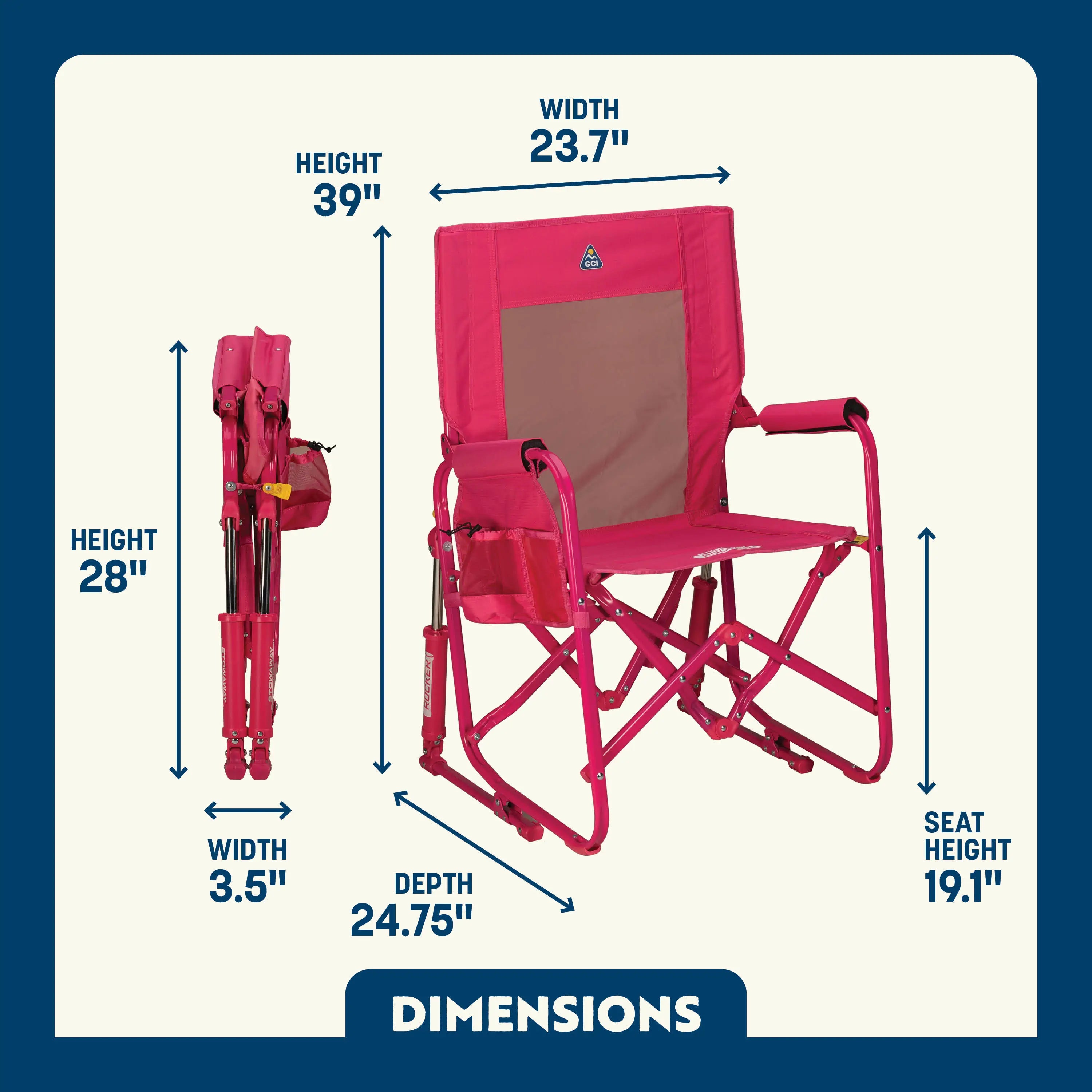 Smooth Motion Stowaway Rocker - Choice 794 - Heavy-Duty Kickback Rocker with Beverage Holder Detail