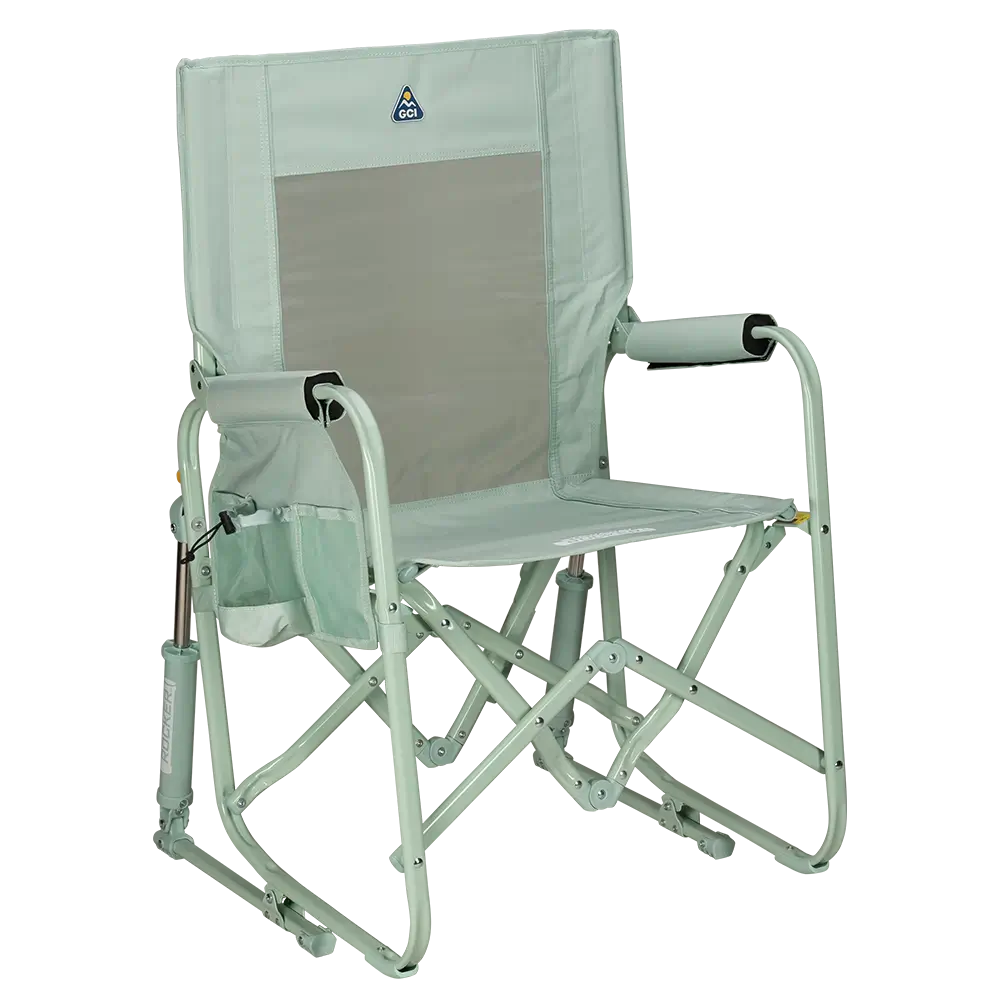 Smooth Motion Stowaway Rocker - Choice 794 - Heavy-Duty Kickback Rocker with Beverage Holder - Pastel Green