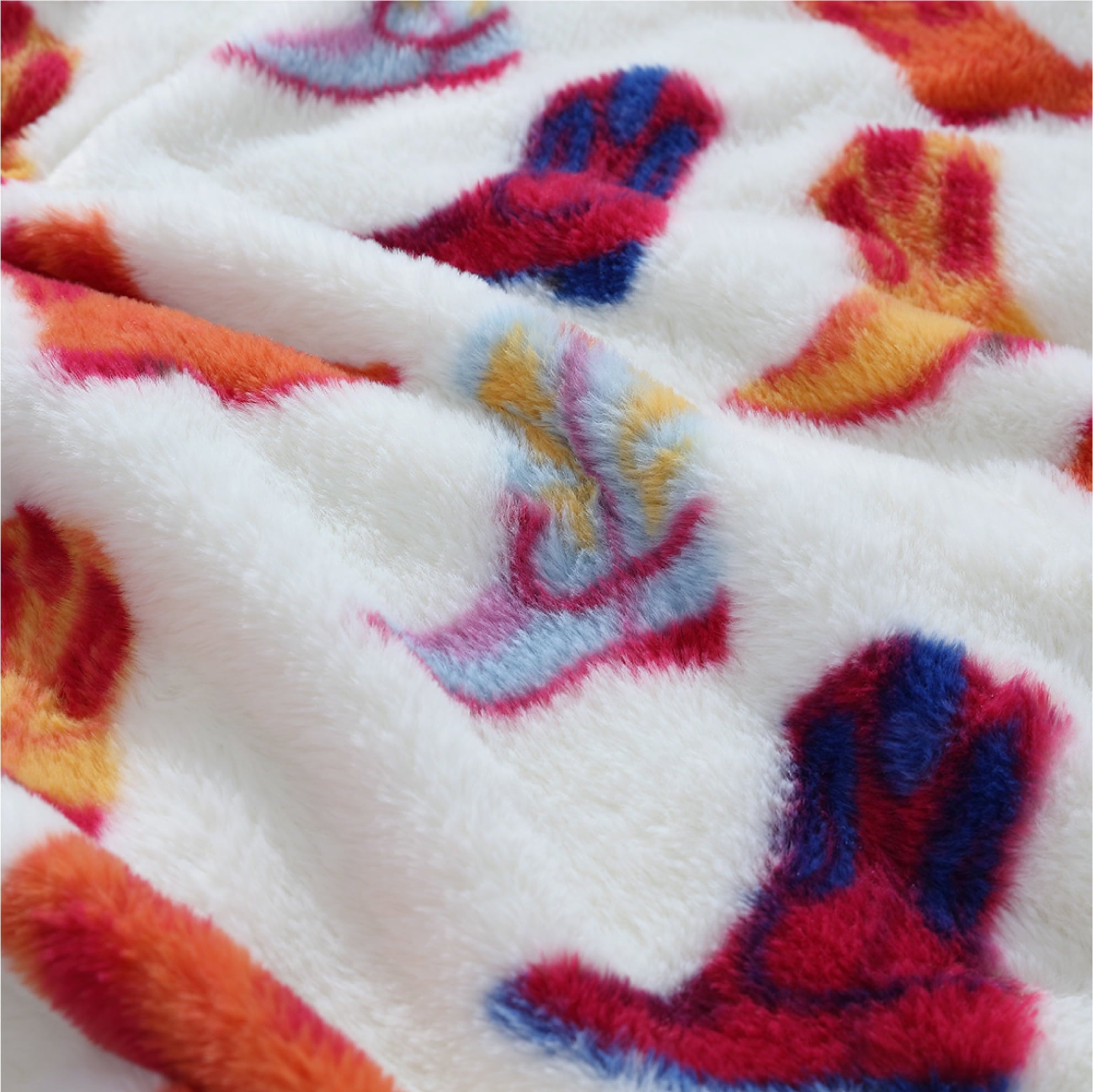 Cozy Fleece 50" x 60" Cowboy Western Faux Fur Throw for Teens and Young Adults - Super Soft Reversible Sherpa Flannel Blanket Detail