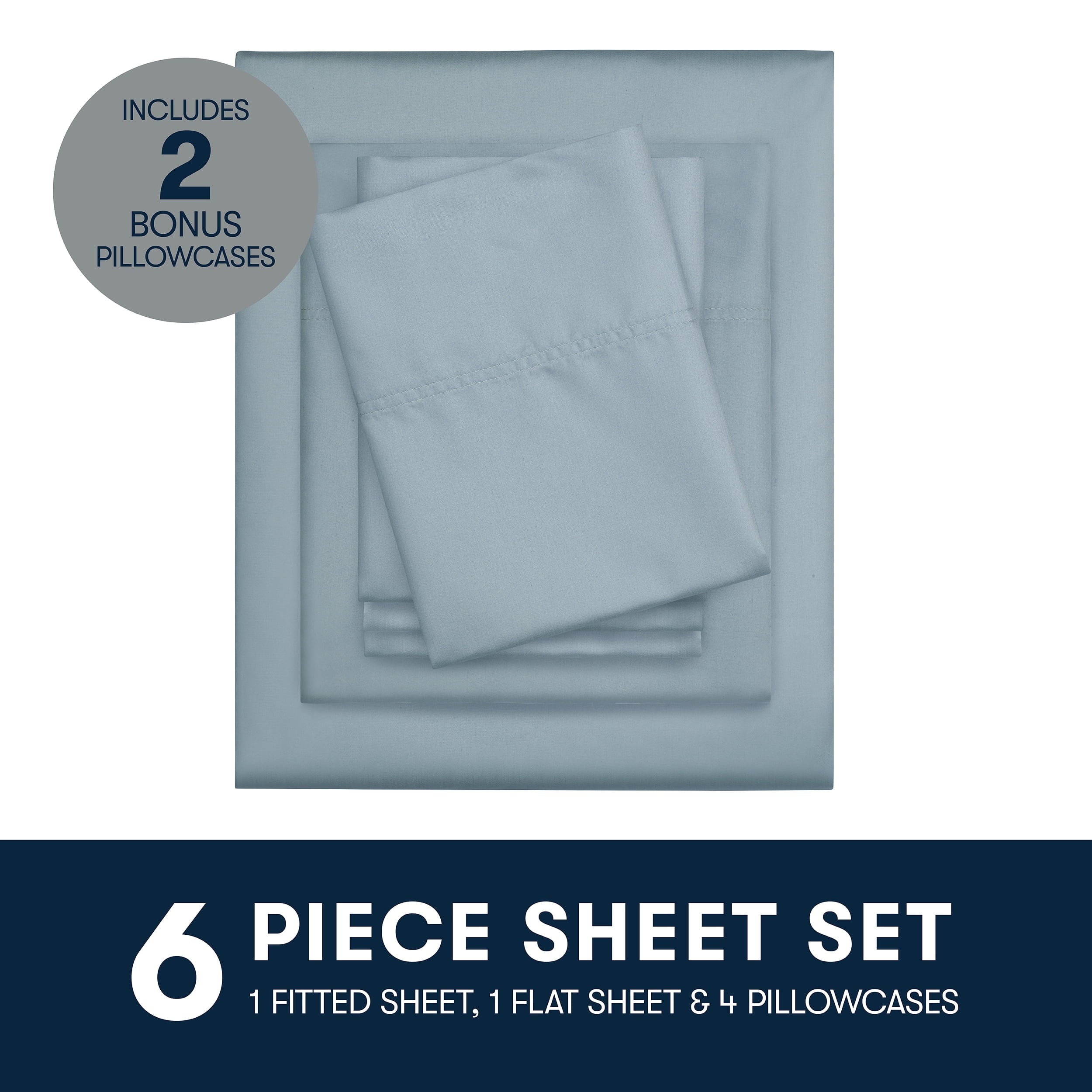Wrinkle-Resistant 6-Piece 800 Thread Count Lead Cotton Rich Adult Bed Sheet Set, King - Deep Pocket - Luxury Bed Sheet Set with Deep Pockets Detail