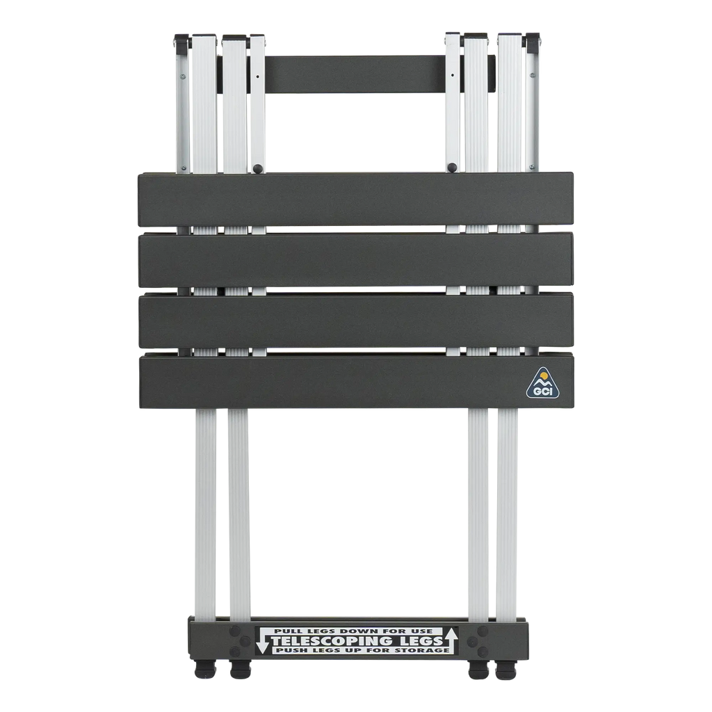 Portable Staging Compact Camp Table 20 - Choice 513 - Slim-Fold Outdoor Cook Station with Storage Shelves Detail