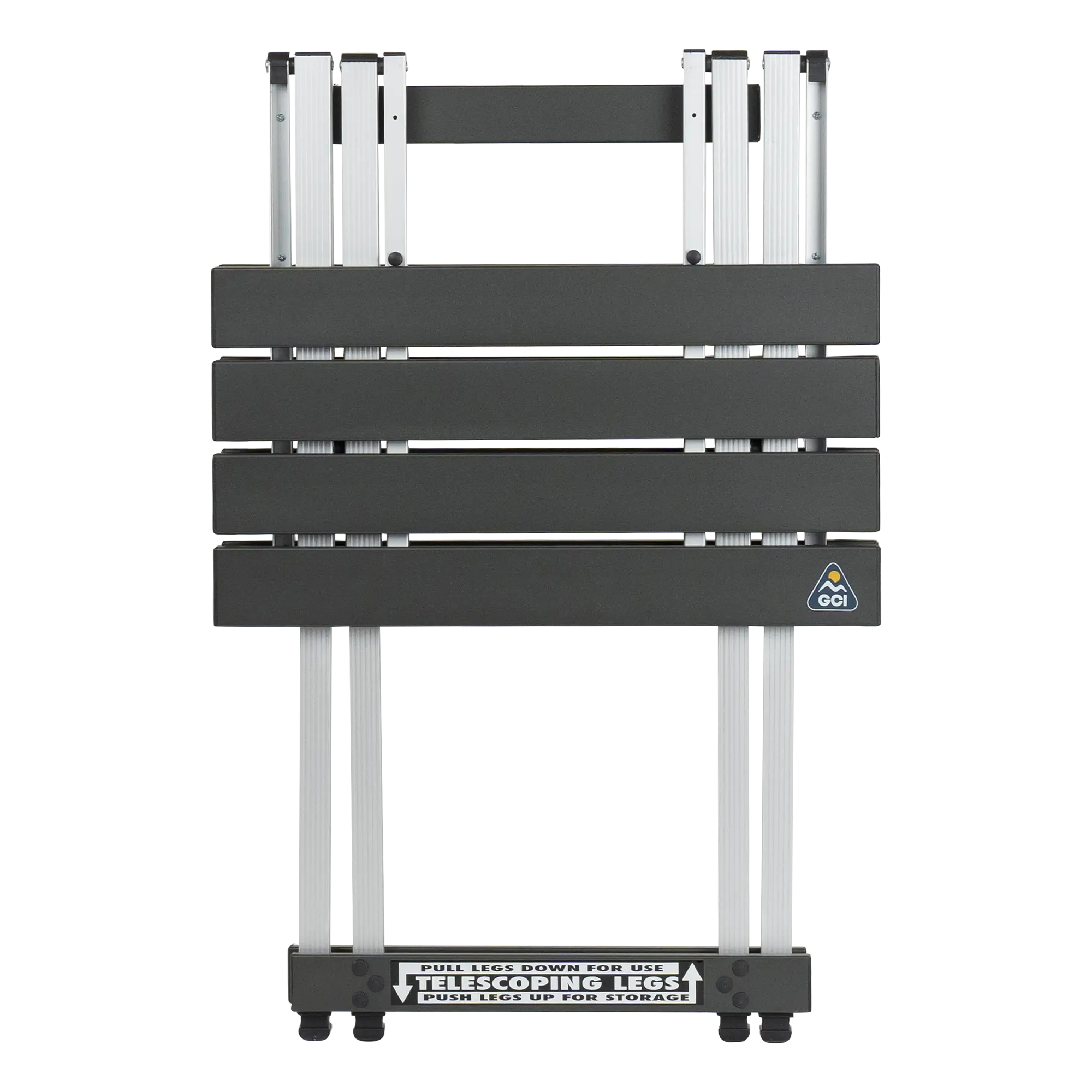 Portable Staging Compact Camp Table 20 - Choice 513 - Slim-Fold Outdoor Cook Station with Storage Shelves Detail