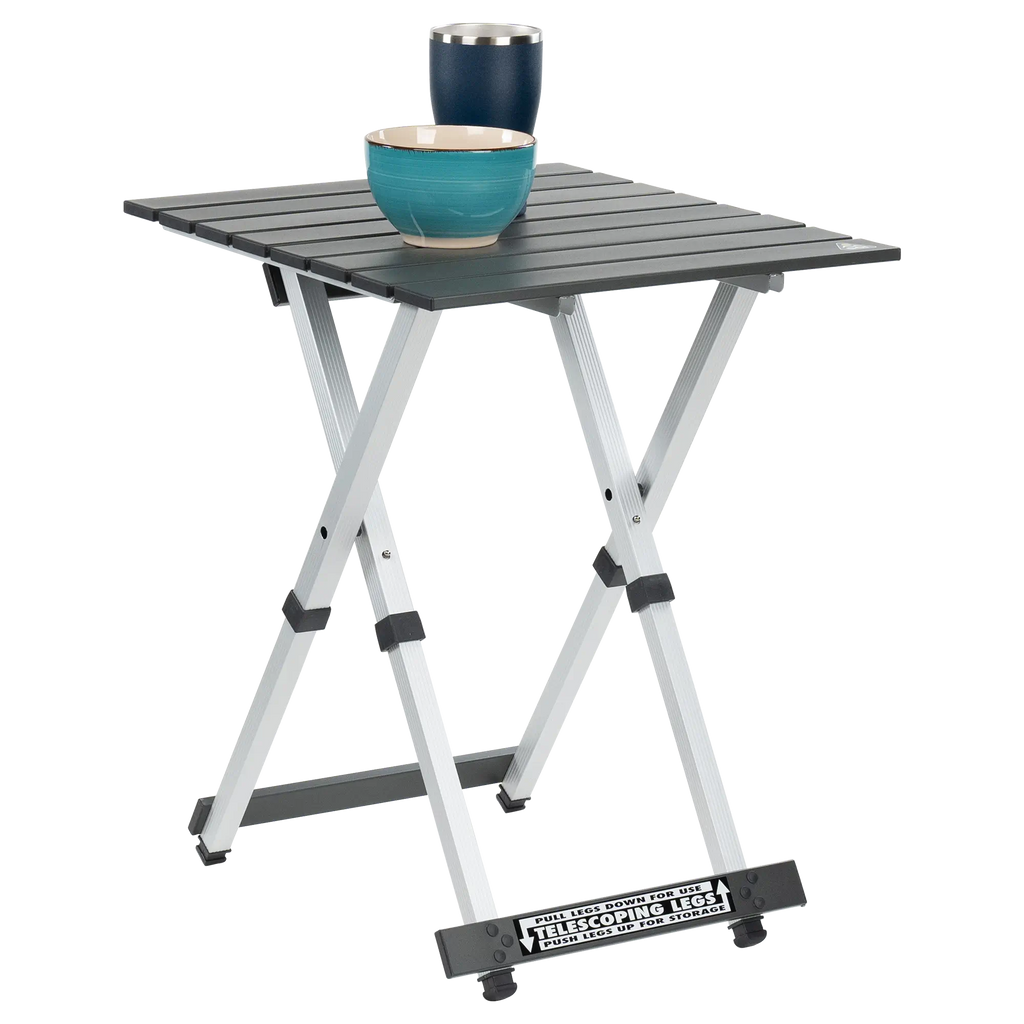 Portable Staging Compact Camp Table 20 - Choice 513 - Slim-Fold Outdoor Cook Station with Storage Shelves Detail