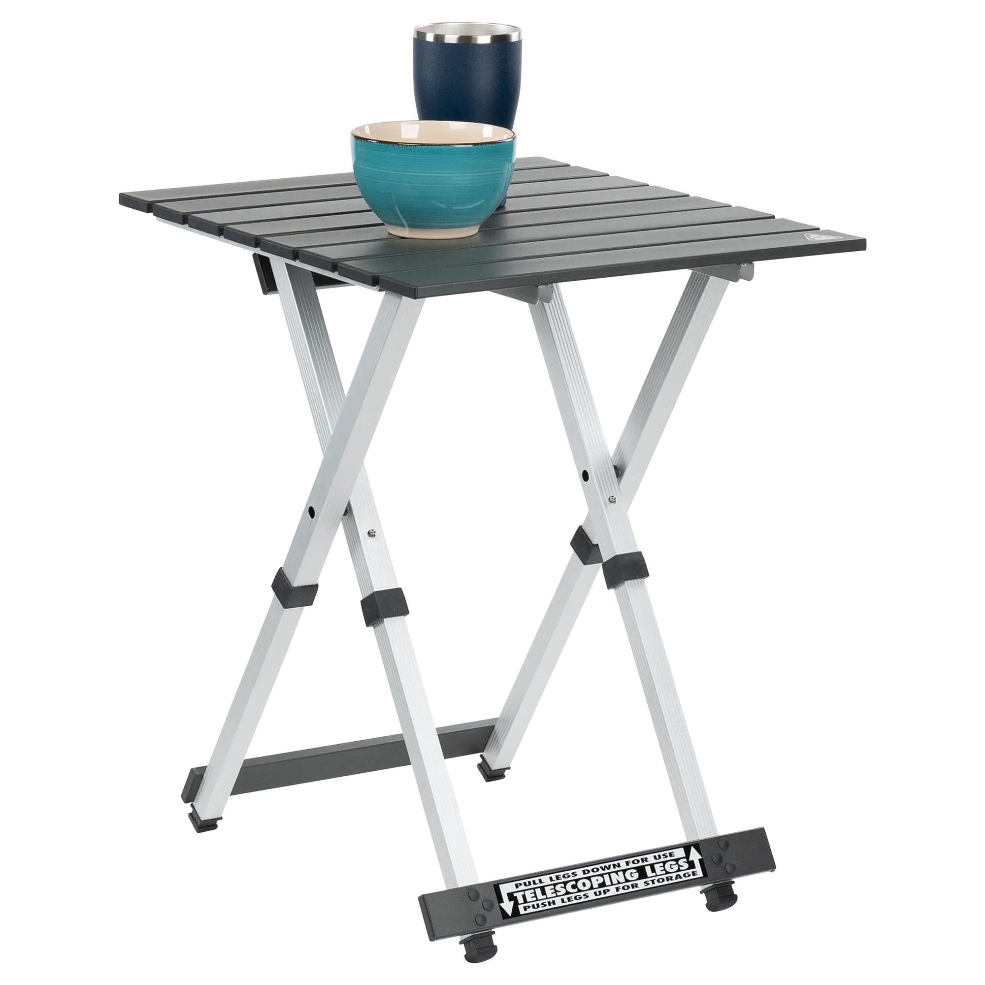 Portable Staging Compact Camp Table 20 - Choice 513 - Slim-Fold Outdoor Cook Station with Storage Shelves Detail