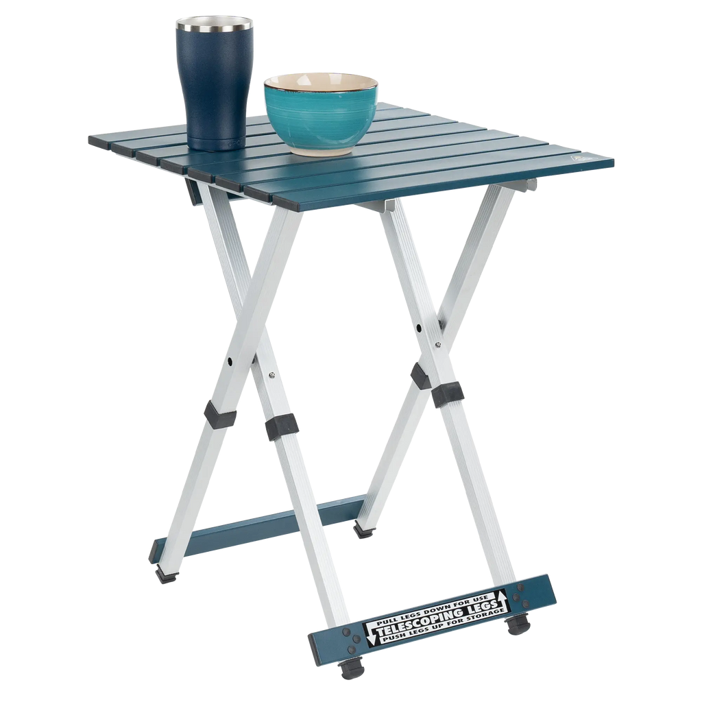 Portable Staging Compact Camp Table 20 - Choice 513 - Slim-Fold Outdoor Cook Station with Storage Shelves Detail