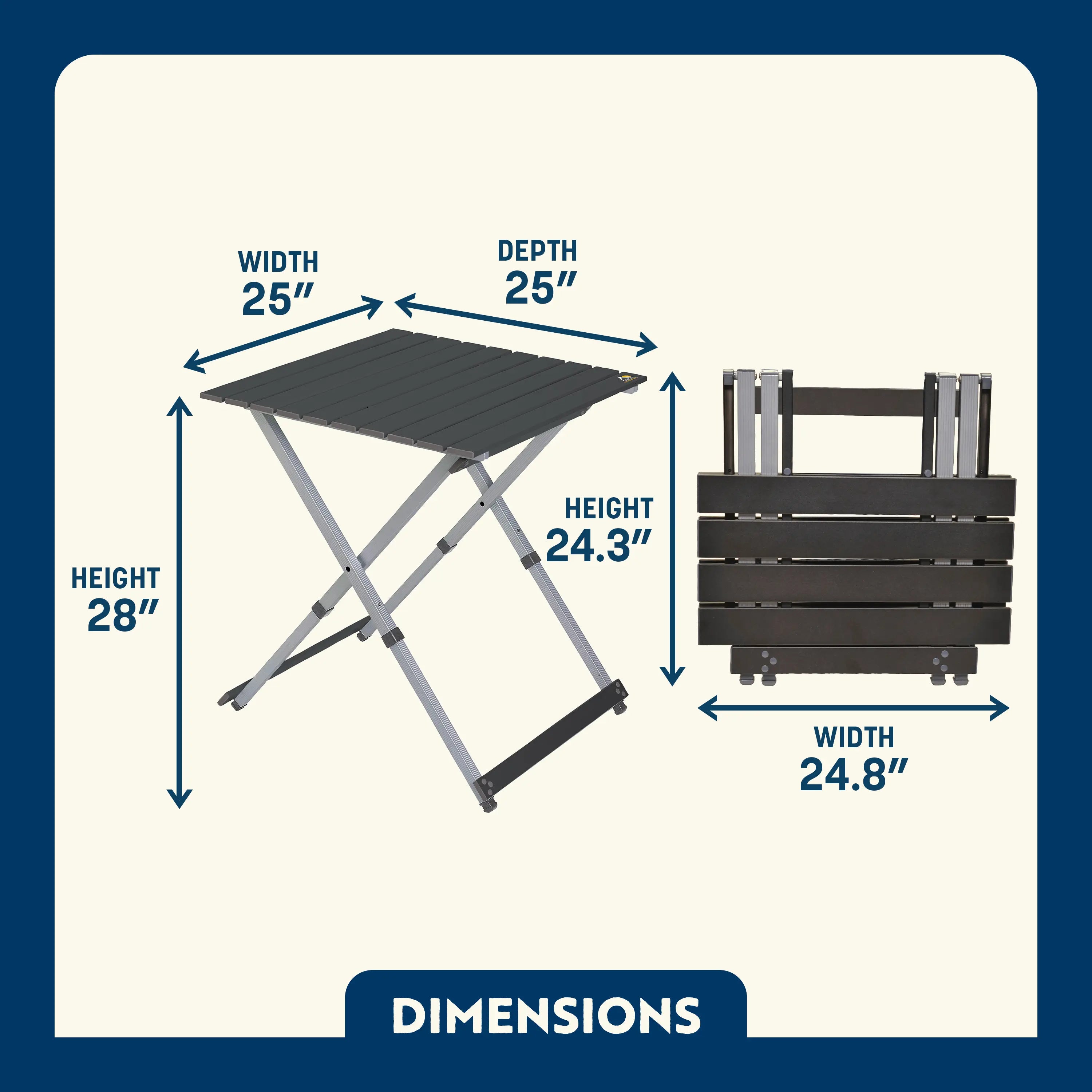 Heavy-Duty Grilling Compact Camp Table 25 - Choice 214 - Slim-Fold Outdoor Cook Station with Storage Shelves Detail
