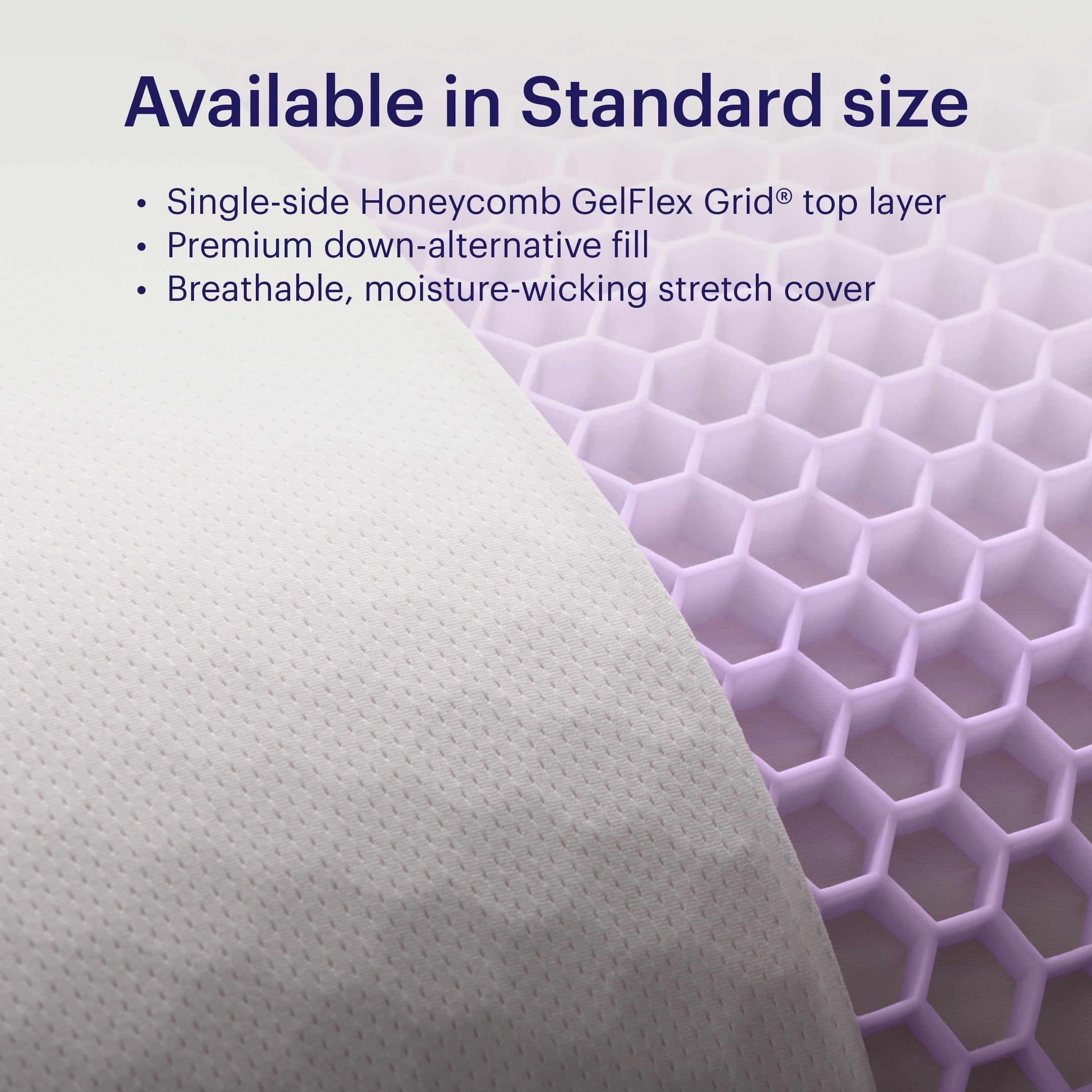 Orthopedic Support GridCloud Pillow, Honeycomb Gelflex Top Layer, Hypoallergenic, Down - Alternative - Decorative Throw Pillow Cushion for Sofa & Bed Detail