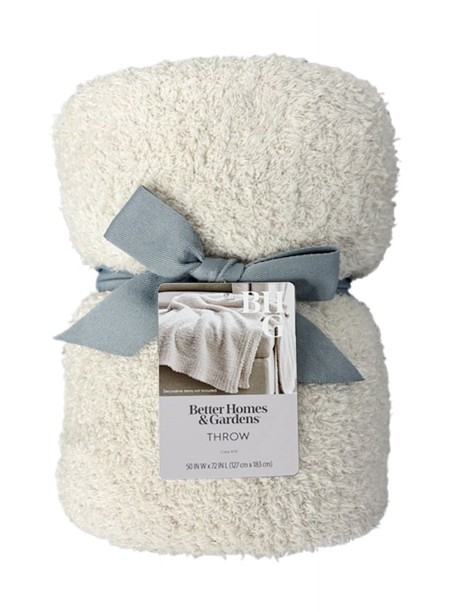 Lightweight Warm Beige Cozy Knit Throw, 50" x 72" - Cozy Fleece Throw Blanket for Couch & Bed Detail