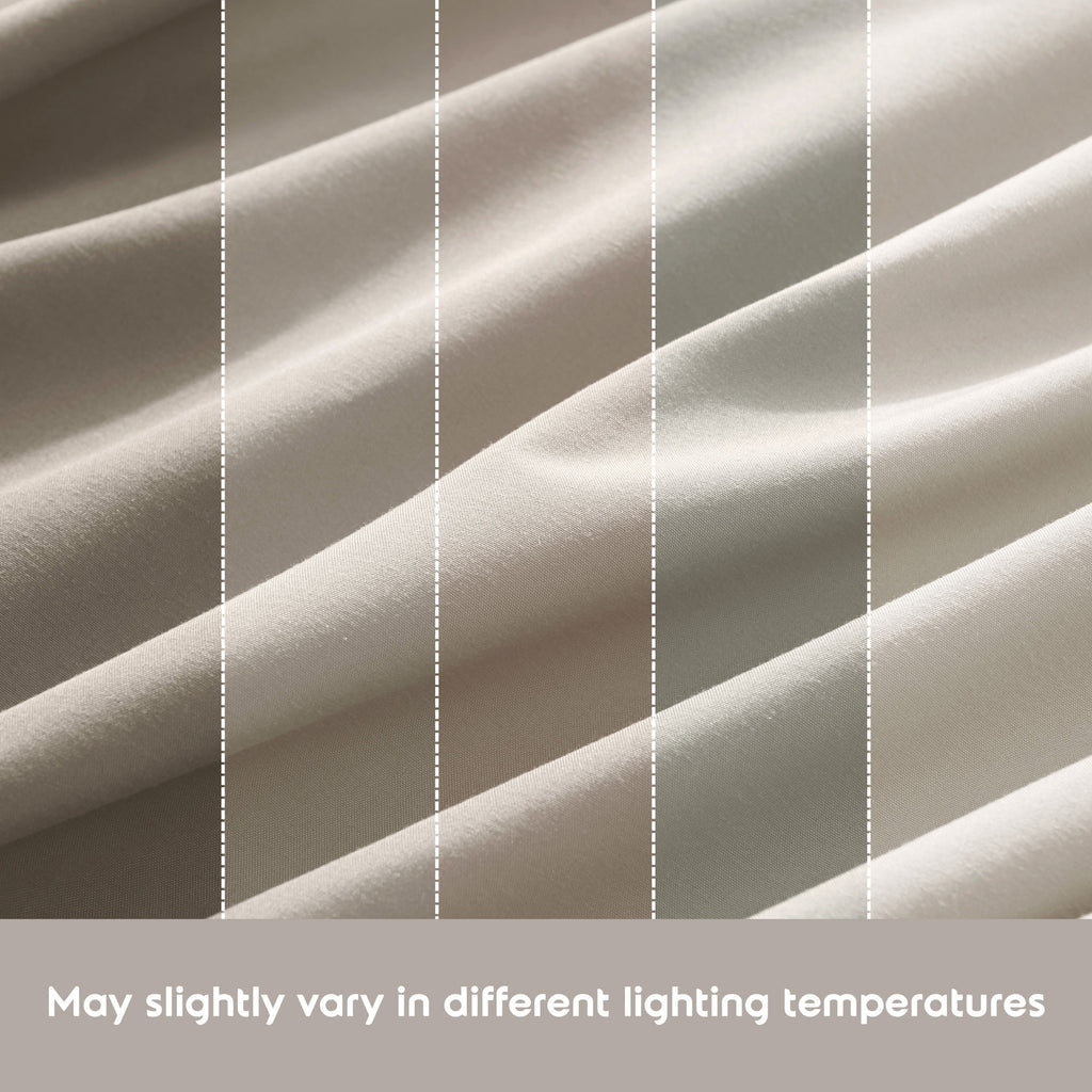 Ultra-Soft King Sheet Sets, 1800 Series Deep Pocket 4 Piece, Luxury Soft Microfiber Bed Sheet Sets, BEIGE CREAM - Premium Ultra-Soft Pillowcase Pair for Sleeping Detail