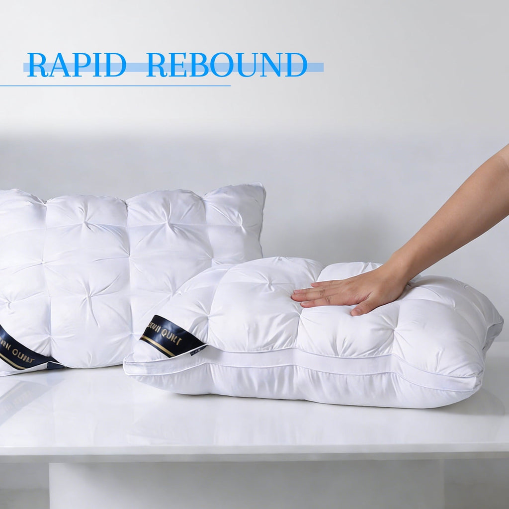 Orthopedic Support 2-Pack White Twisted Bed Pillows (20" x 16.5") - Soft Plush Down Alternative, Breathable and Hypoallergenic, Standard... - Orthopedic Shredded Foam Bed Pillow Set Detail
