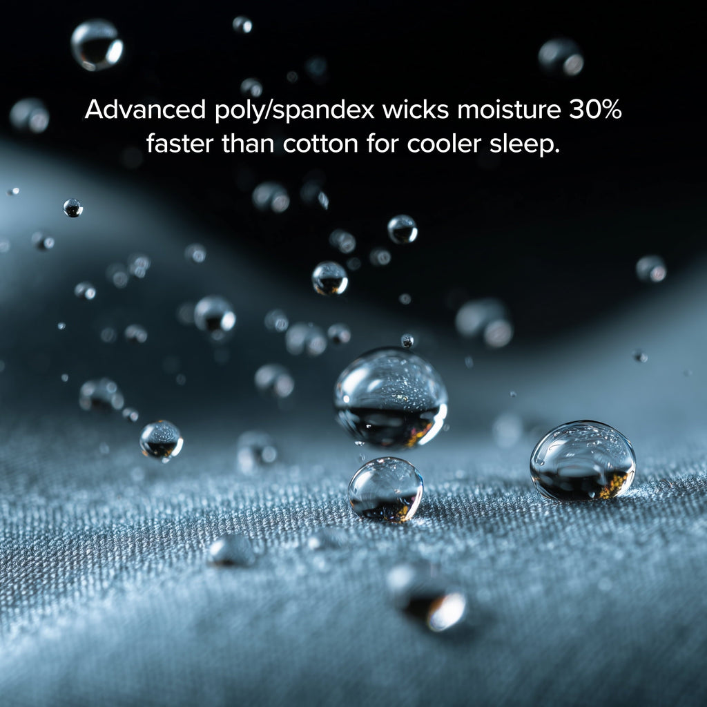 Wrinkle-Resistant Cooling Performance Jersey Knit Stretch Sheet Set, Moisture-Wicking & Breathable, 4-Way Stretch Bed Sheets, Envelope ... - Premium Ultra-Soft Pillowcase Pair for Sleeping Detail