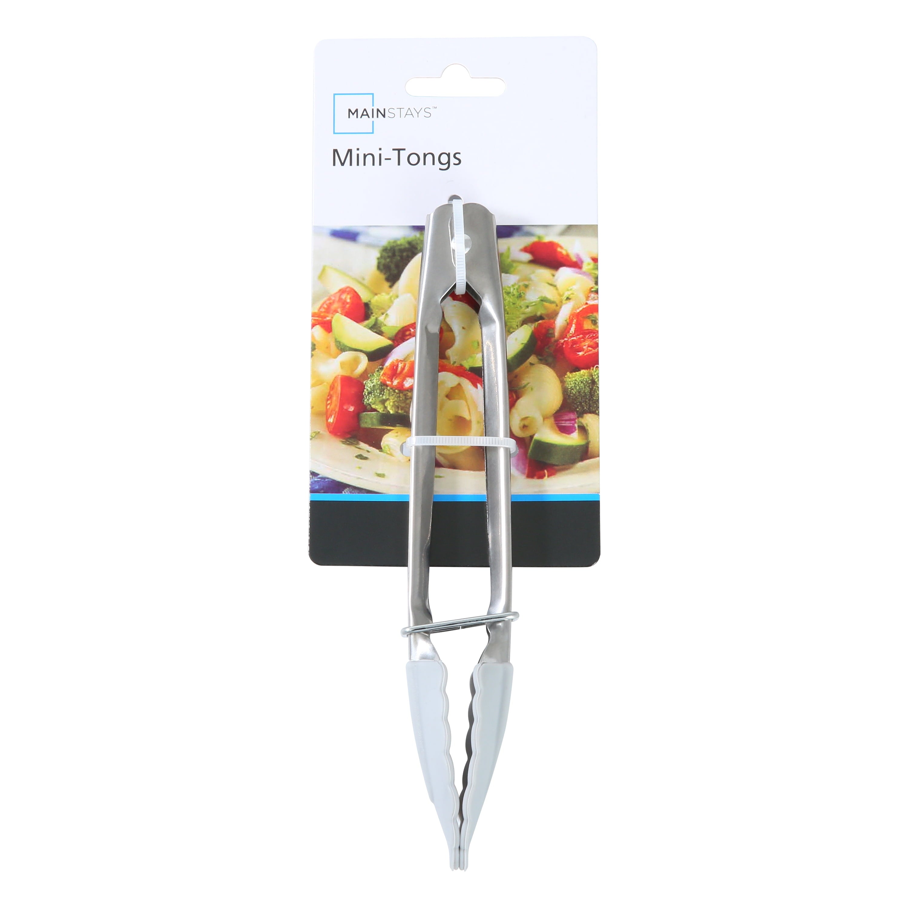 Durable Steel Stainless Steel and Silicone Mini Food Tongs Grey - High-Precision Culinary Tool for Baking & Cooking Detail
