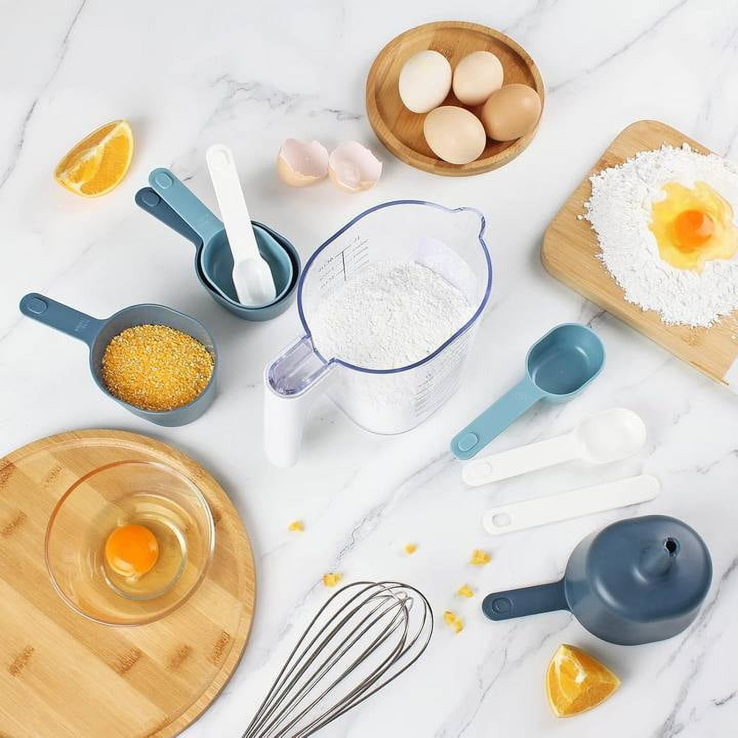 Premium Kitchen 9-Piece Stackable Measuring Set Kitchen Tools for Cooking, 7.48" L, Blue - Innovative Kitchen Helper for Modern Cooking Detail