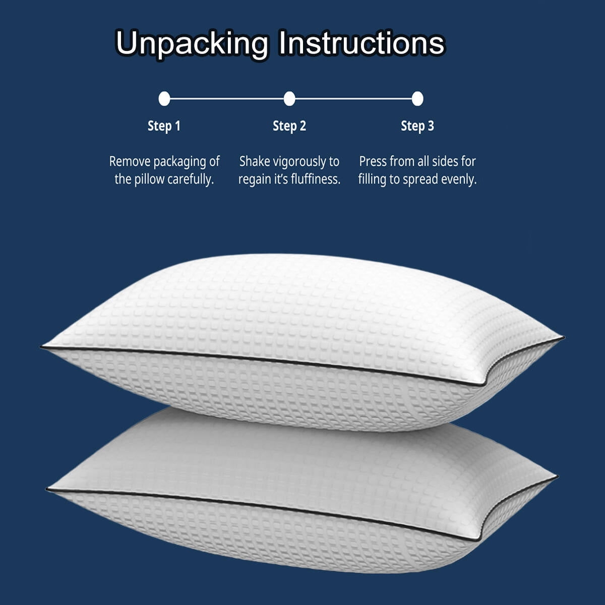 Decorative Plump Pillows King Size Set of 2, Hotel Quality, Down Alternative Gusseted Bed Pillows for Side, Back, or Stomach Sleepers,... - Hotel Quality Plush Sleeping Pillows Detail