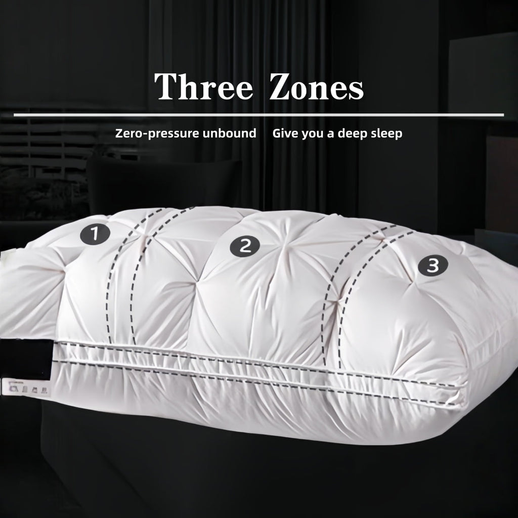 Fluffy Shredded 2-Pack 3-Line Grid Bed Pillow (20.1" x 13.97") - Soft, Breathable and Hypoallergenic - Decorative Throw Pillow Cushion for Sofa & Bed Detail