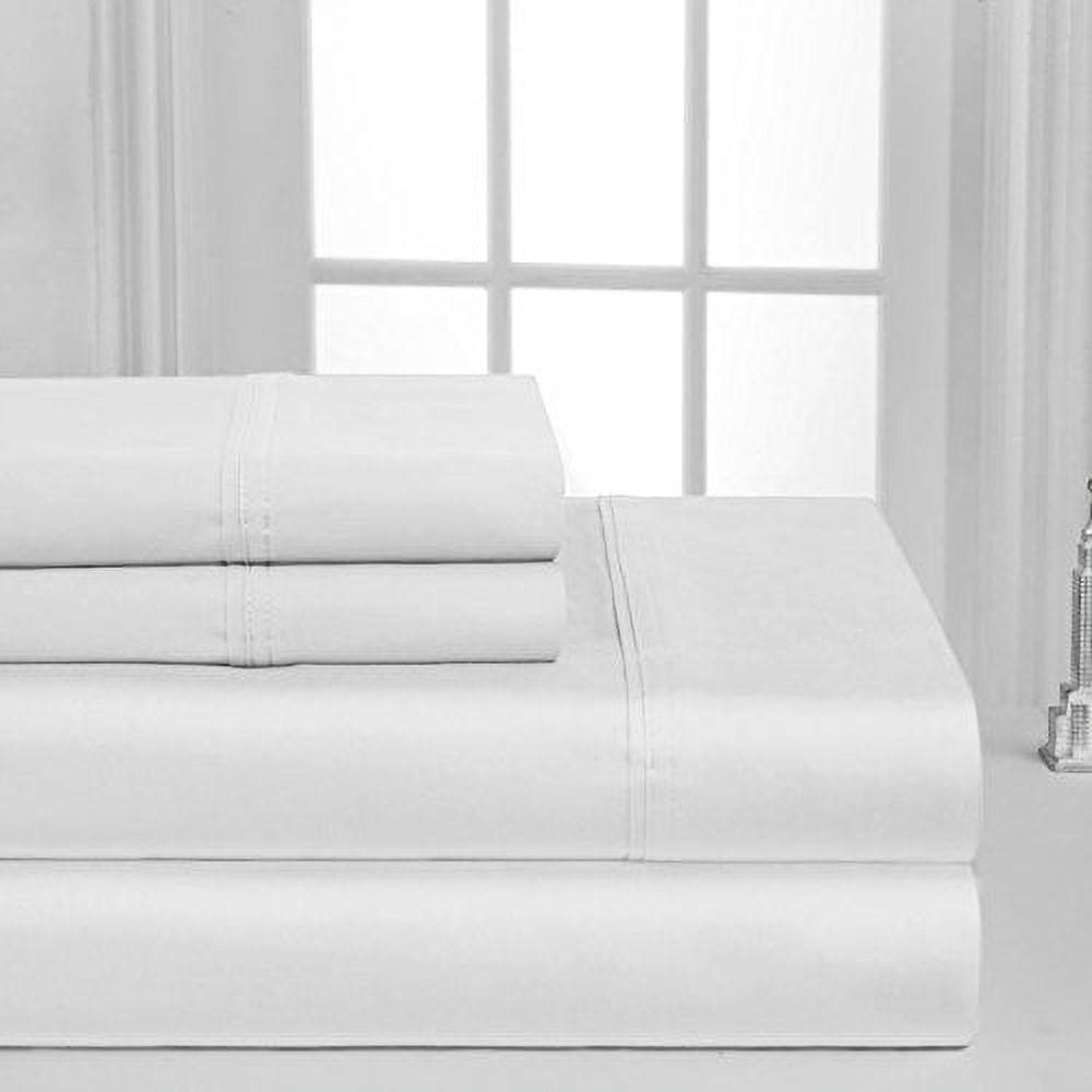 Wrinkle-Resistant Luxurious Collection 1000 Thread Count 100% Cotton Bed Sheet Set (Twin XL, White) - Luxury Bed Sheet Set with Deep Pockets Detail