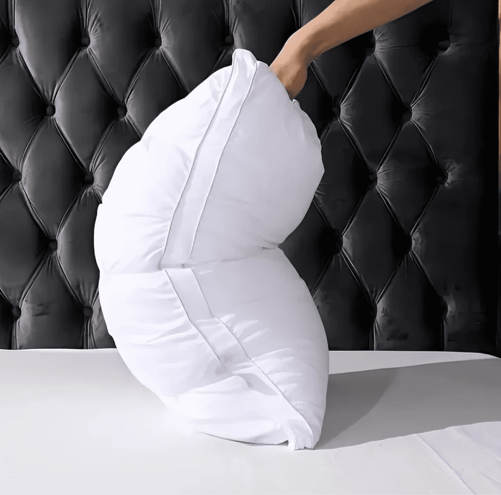 Hotel Collection Queen Size Bed Pillows Set of 2, Hotel Quality, Down Alternative Gusseted Bed Pillows for Side, Back, or Stomach Slee... - Ergonomic Memory Foam Pillow for Neck Pain Support Detail