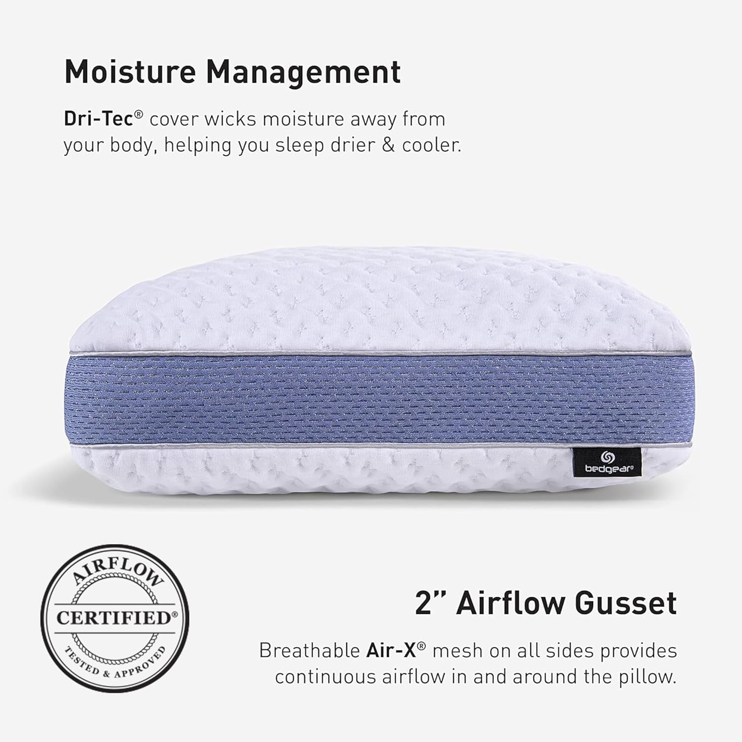 Ergonomic Memory Foam Performance Pillow – 2.0 - Moisture Wicking Bed Pillow for All Sleep Positions - Medium Firmness Bed Pillow -... - Orthopedic Shredded Foam Bed Pillow Set Detail