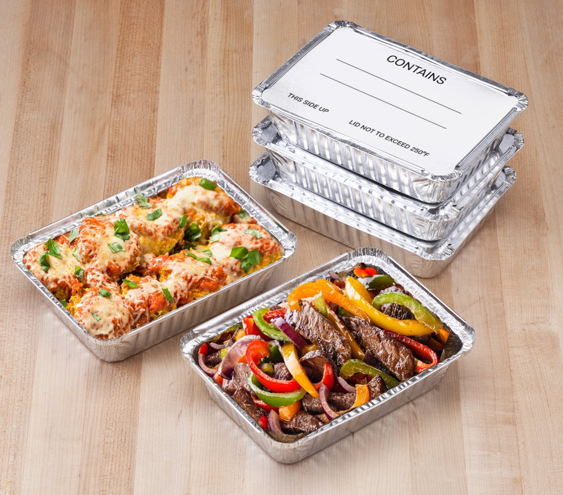 Playful Geometric Aluminum Meal Prep Pan with Lids, 5 Count - Playful Star & Heart Shaped Geometric NeeDoh Detail
