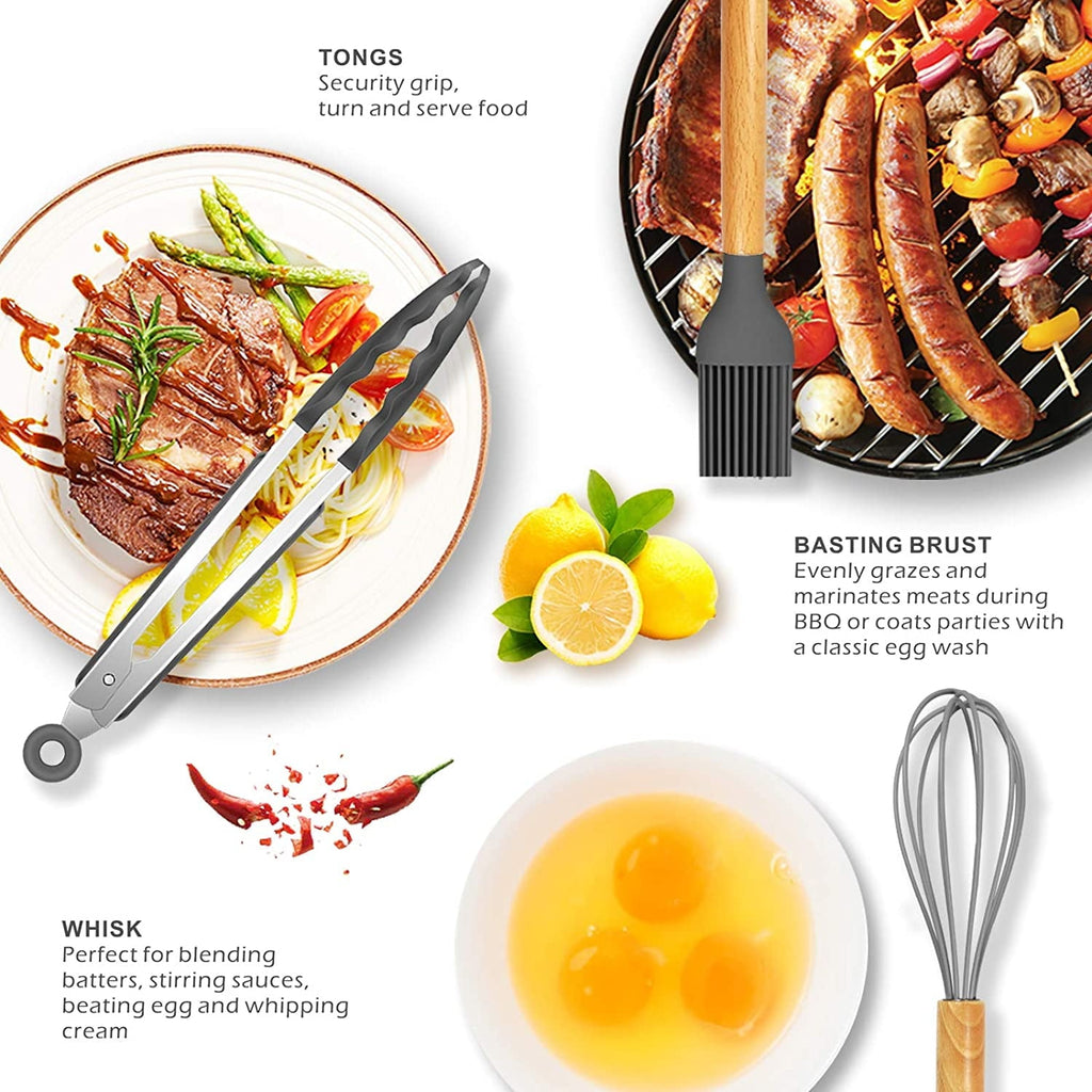 Heat-Resistant Silicone Cooking Utensils Set - 446°F Heat Resistant Silicone Kitchen Utensils for Cooking,Kitchen Utensil Spatula Se... - Heat-Resistant Silicone Cooking Spatula Turner Detail