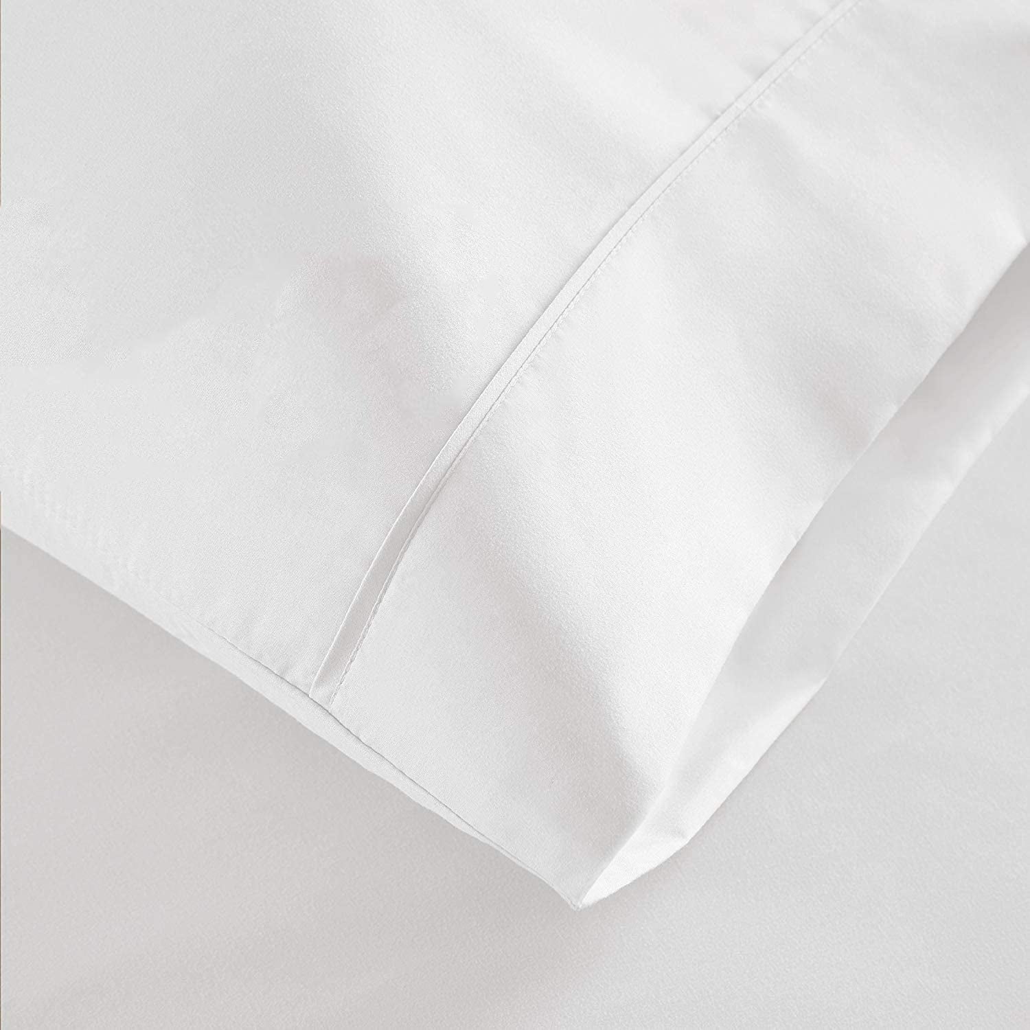 Cooling Sateen 100% Cotton Hospital Bedsheets Set - 1 Flat Sheet, 1 Fitted Sheet (10" Inch) Deep Pocket, 1 Pillowcase, Best & Comfor... - Cooling Hotel Quality Bedding Sheets and Pillowcases Detail