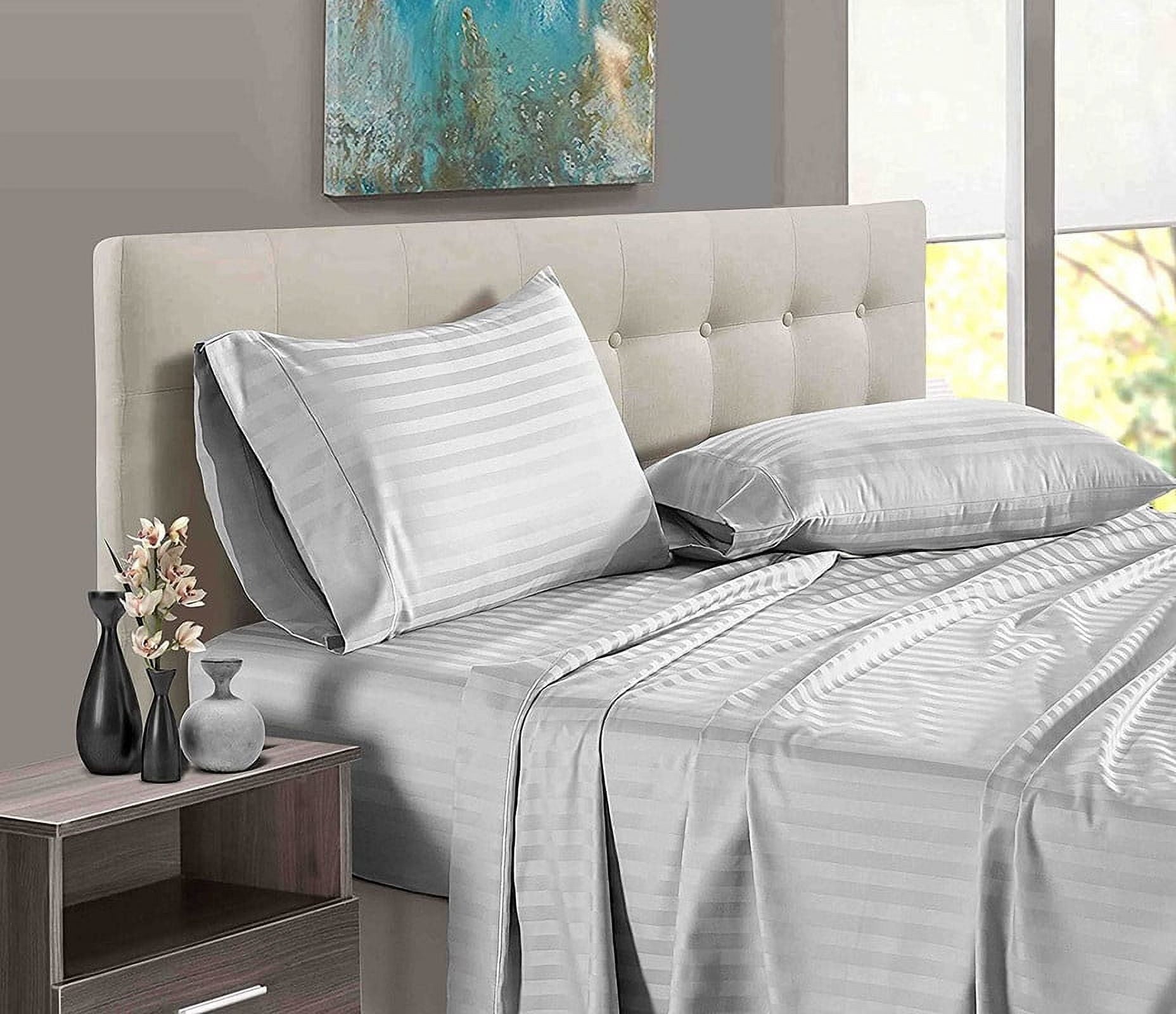 Wrinkle-Resistant 4 Piece 100% Egyptian Cotton Bed Sheets Set - Luxury Soft & Sheets - Deep Pocket of 16" Inch - Hotel Style Silky Bedd... - Breathable Egyptian Cotton Flat & Fitted Sheets - Default Title