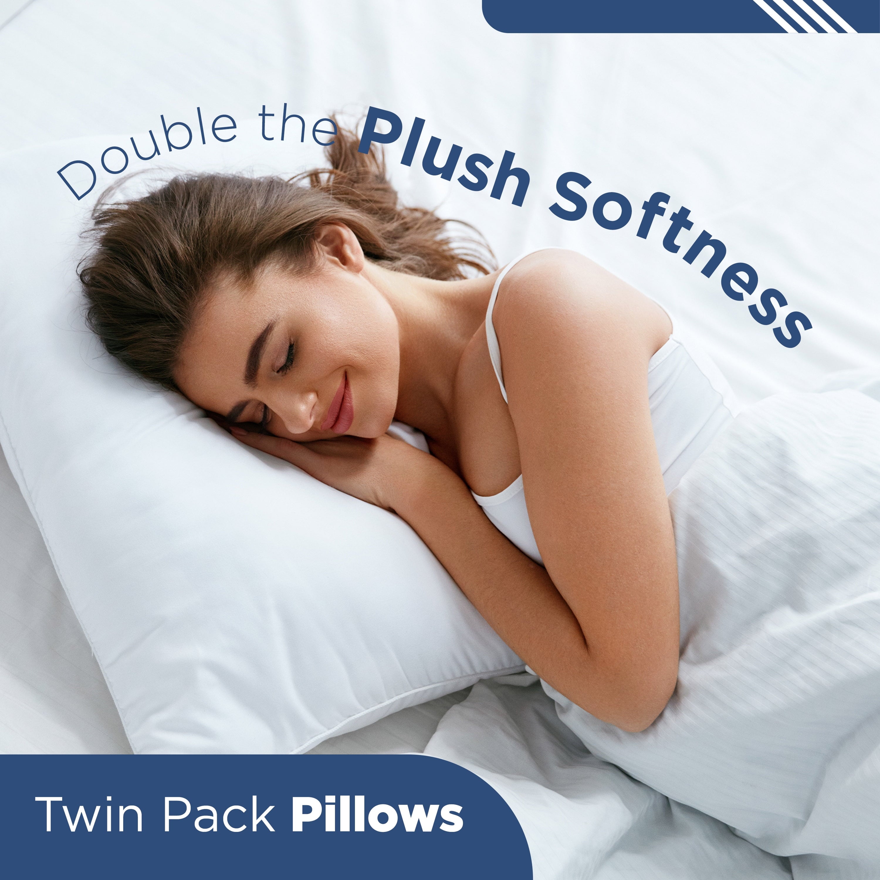 Orthopedic Support 2-Pack Down Alternative White Bed Pillows, Standard - Ergonomic Memory Foam Pillow for Neck Pain Support Detail