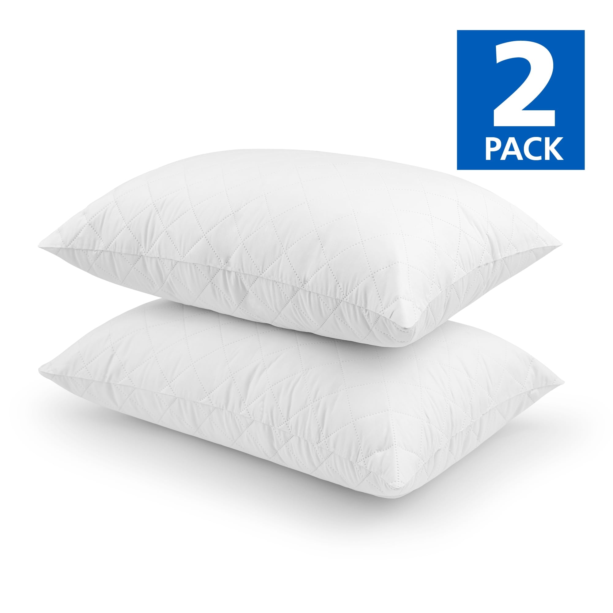 Decorative Plump Memory Foam Cluster Bed Pillow, Standard Queen, 2 Pack - Decorative Throw Pillow Cushion for Sofa & Bed Detail