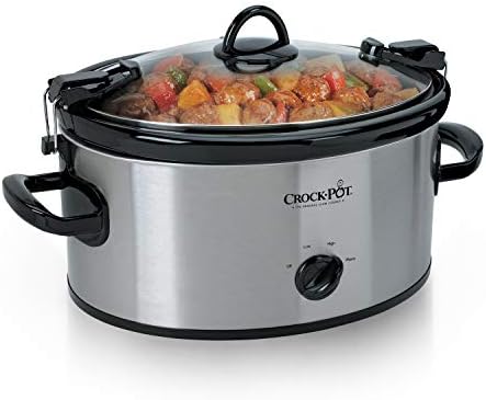 Oval Ceramic Crock-Pot Cook & Carry 6 Quart Portable Slow Cooker S07N - Programmable Slow Cooker with Oval Ceramic Pot - Stainless