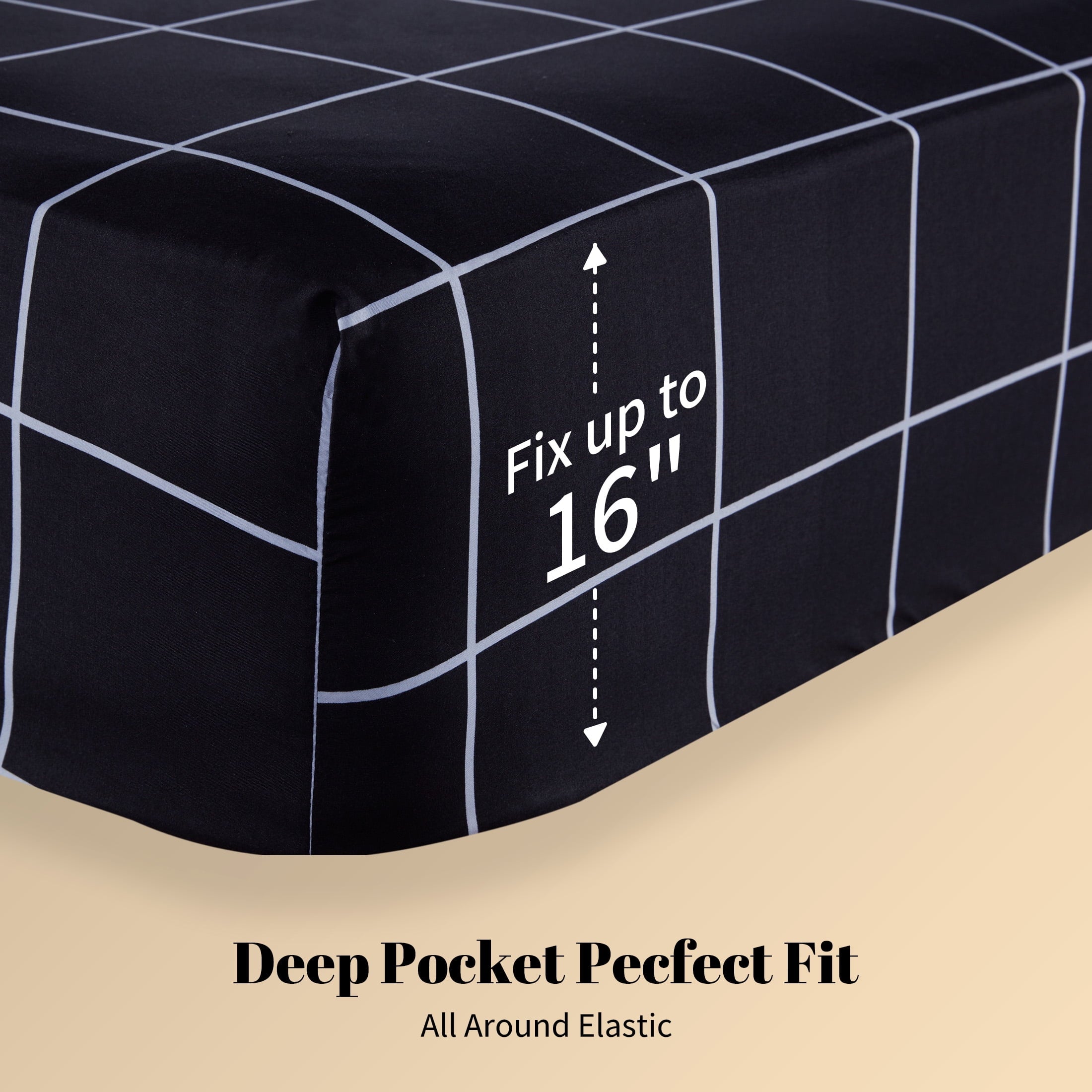Ultra-Soft Full Bed Sheet Set, 4 Pieces Breathable & Super Soft, Easy Care Printed Microfiber with Deep Pocket & Envelope Closur... - Breathable Egyptian Cotton Flat & Fitted Sheets Detail