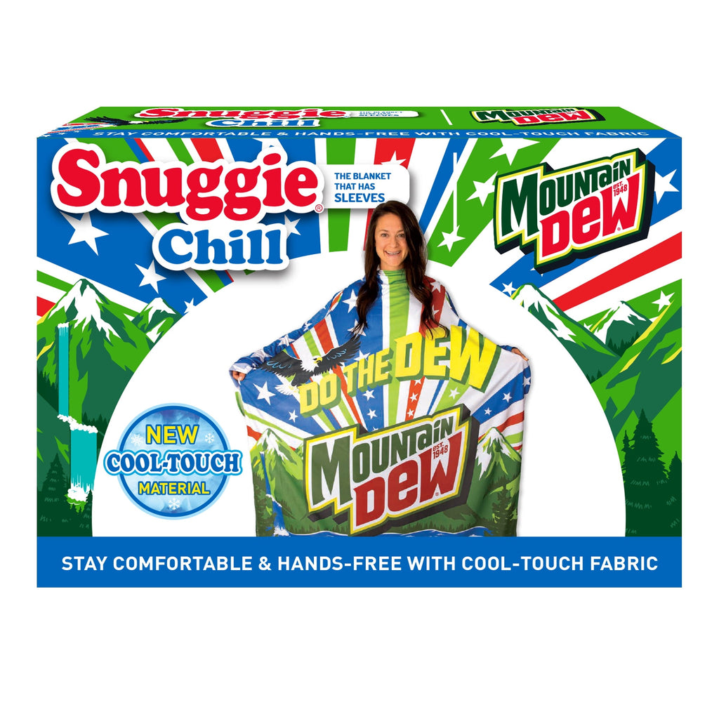 Decorative Knitted Chill Wearable Blanket with Sleeves in Cool Touch Fabric, Mountain Dew Red White & Dew Americana - Cozy Fleece Throw Blanket for Couch & Bed Detail